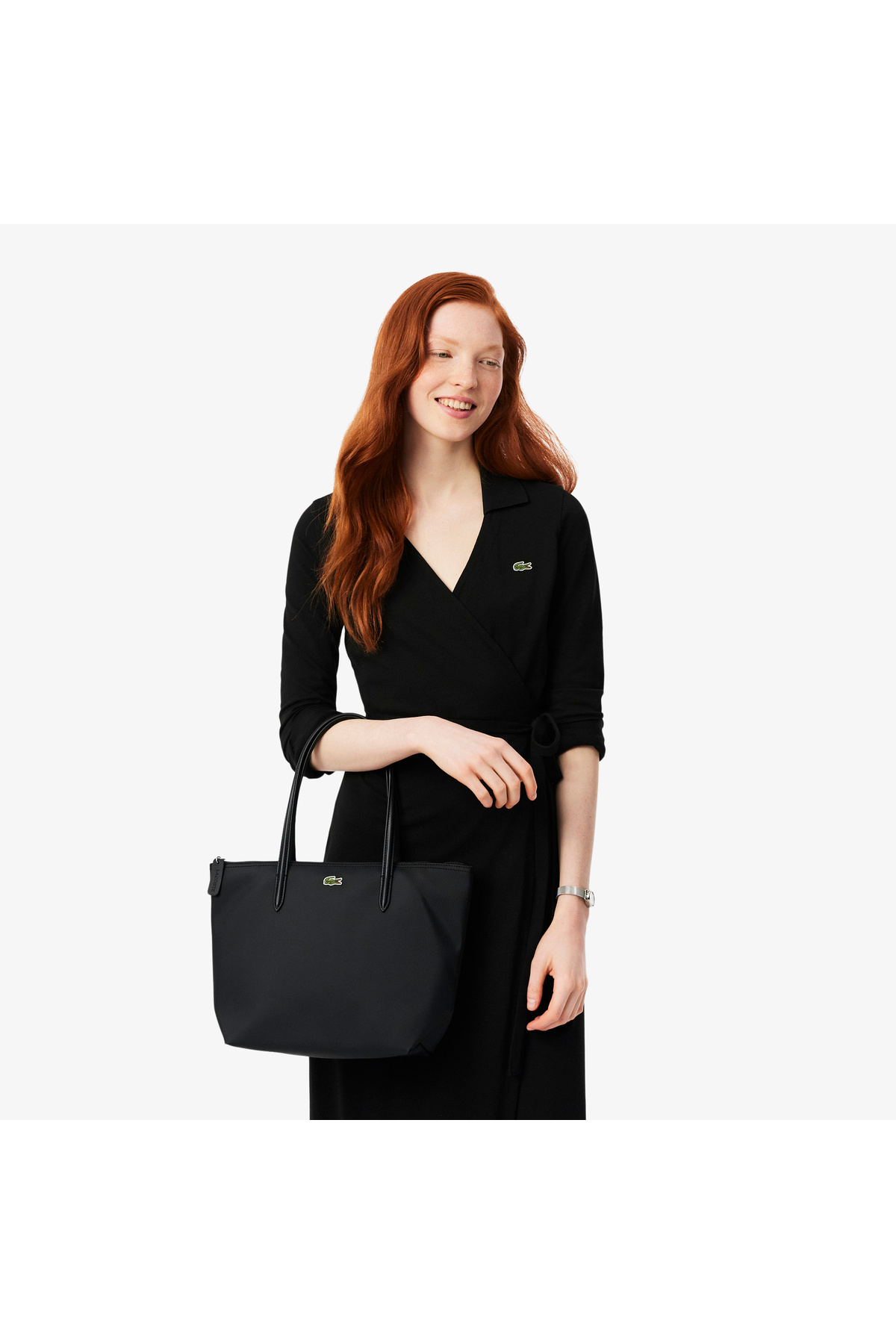Lacoste Small L.12.12 Kadın Siyah Omuz Çantası görsel 6