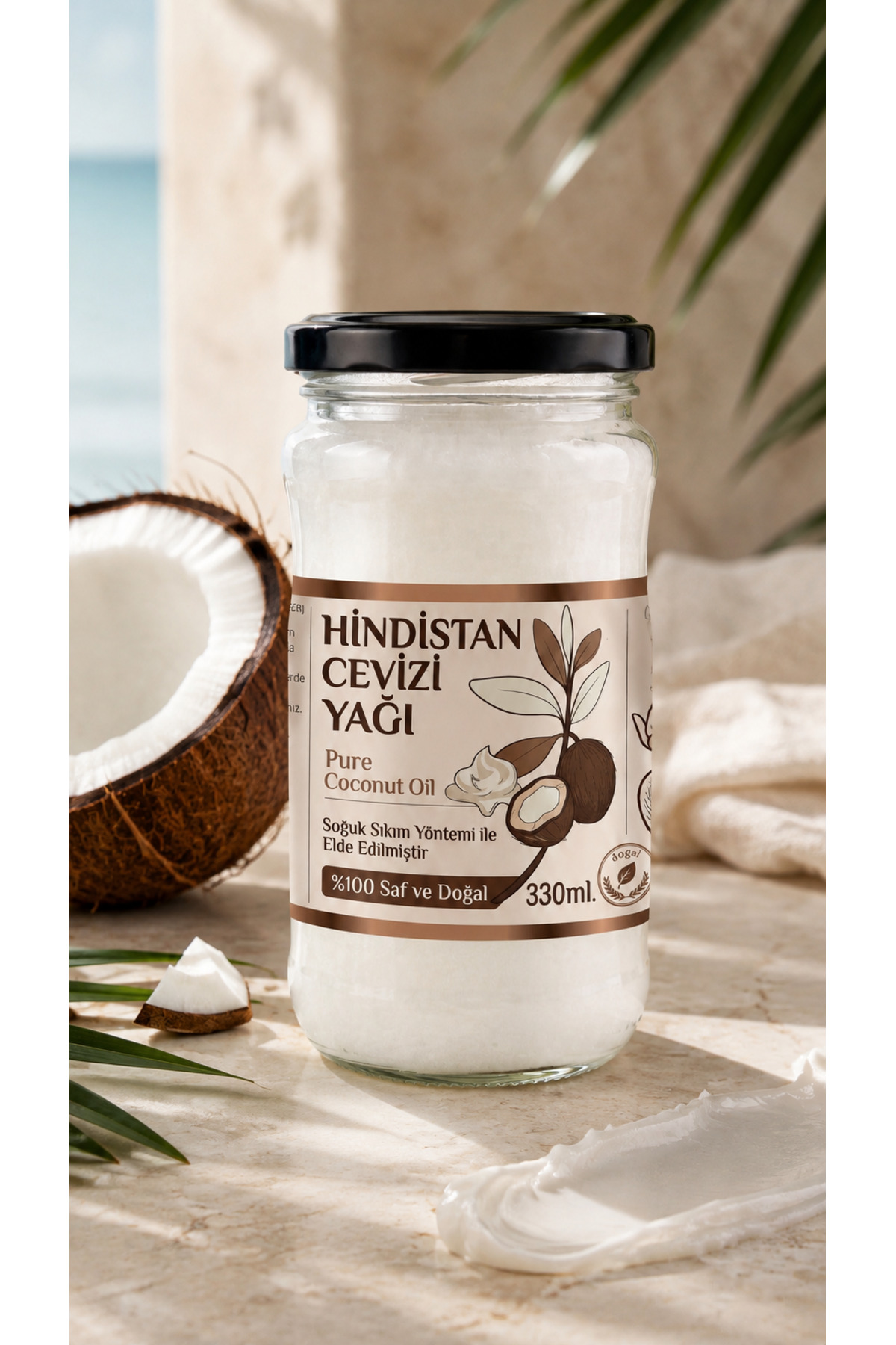330 ml Saf Hindistan Cevizi Yağı / Soğuk Sıkım / %100 Saf Ve Doğal / Coconut Oil — 50ml-hindistan-cv-yag — تصویر 2 از 8