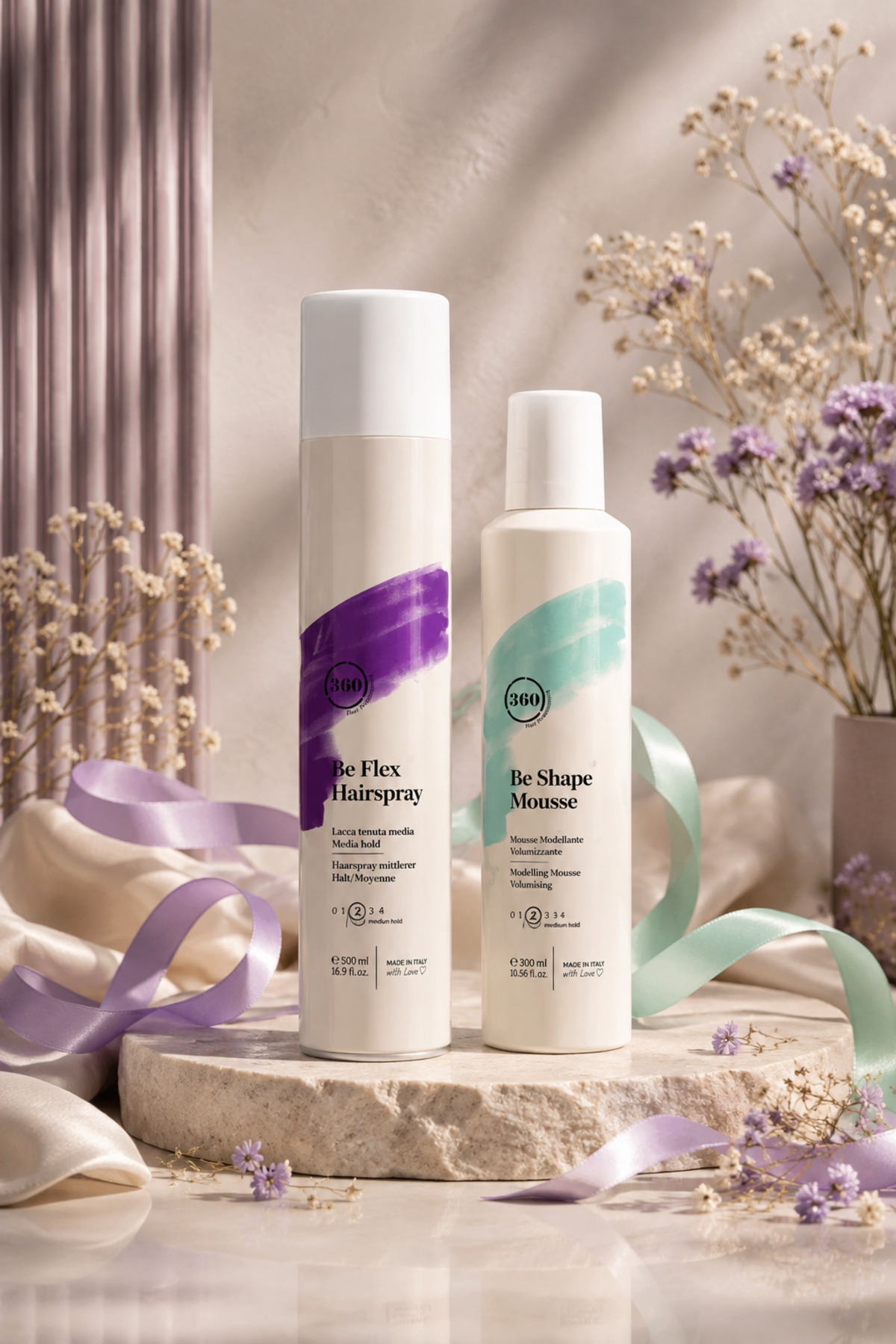+360 360 Hair Professional - Be Flex Hairspray 500ml-Be Shape Mousse 300 ml İkili Set — HRPR576950