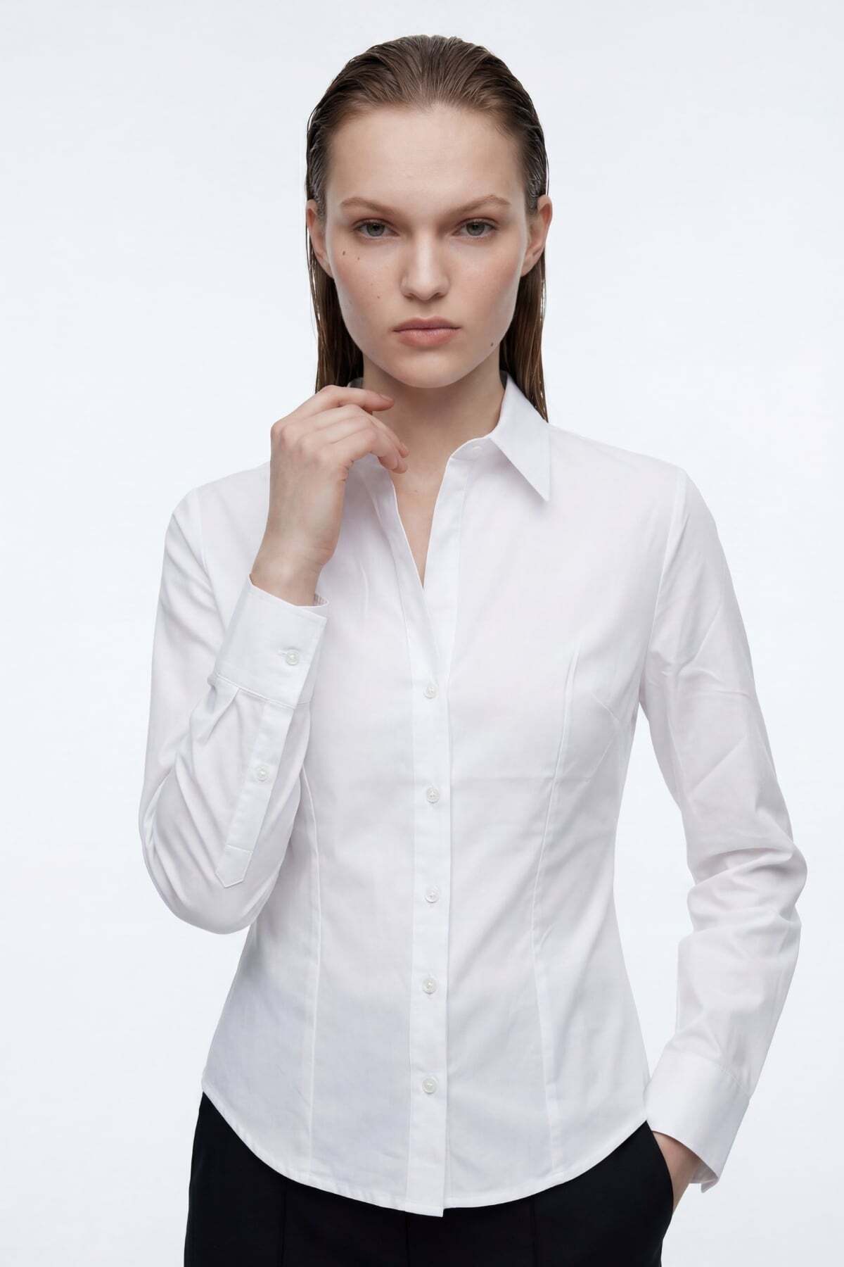 HAKKE Basic Slim Fit Kadın GÖMLEK