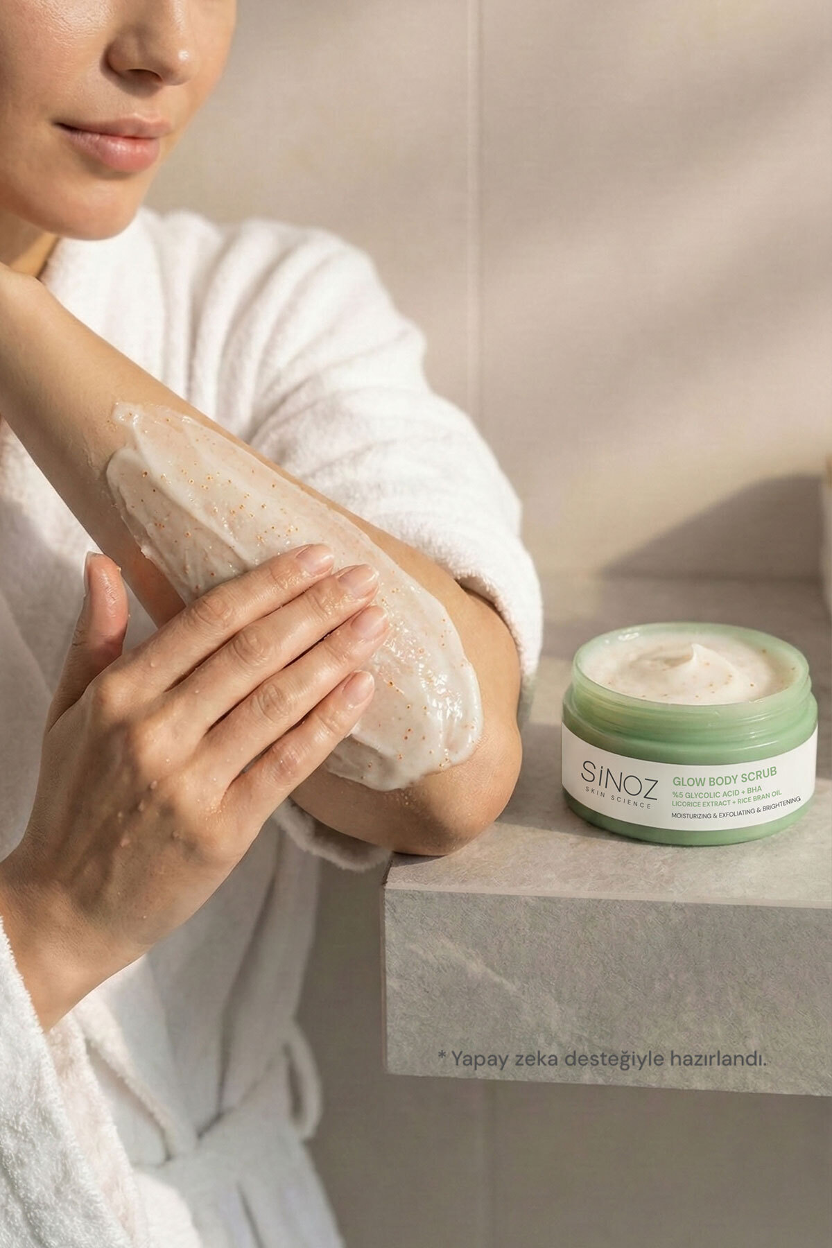 Nemlendirici Arındırıcı ve Aydınlatıcı Glow Vücut Peelingi %5 Glikolik Asit 200 gr — 10.11.19.018.300.10 — تصویر 7 از 9