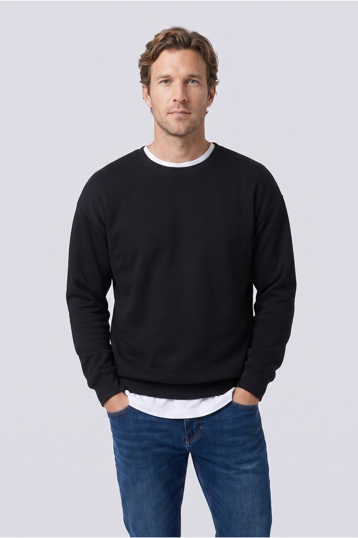 Kiğılı Bisiklet Yaka Oversize Pamuklu Sweatshirt görsel 2