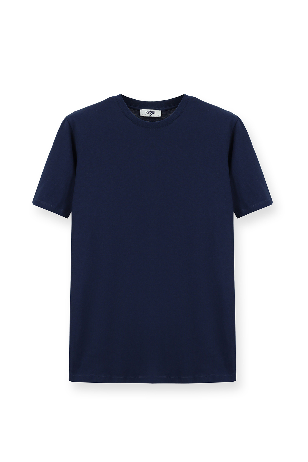 Kiğılı Bisiklet Yaka Slim Fit %100 Pamuk Tişört görsel 2