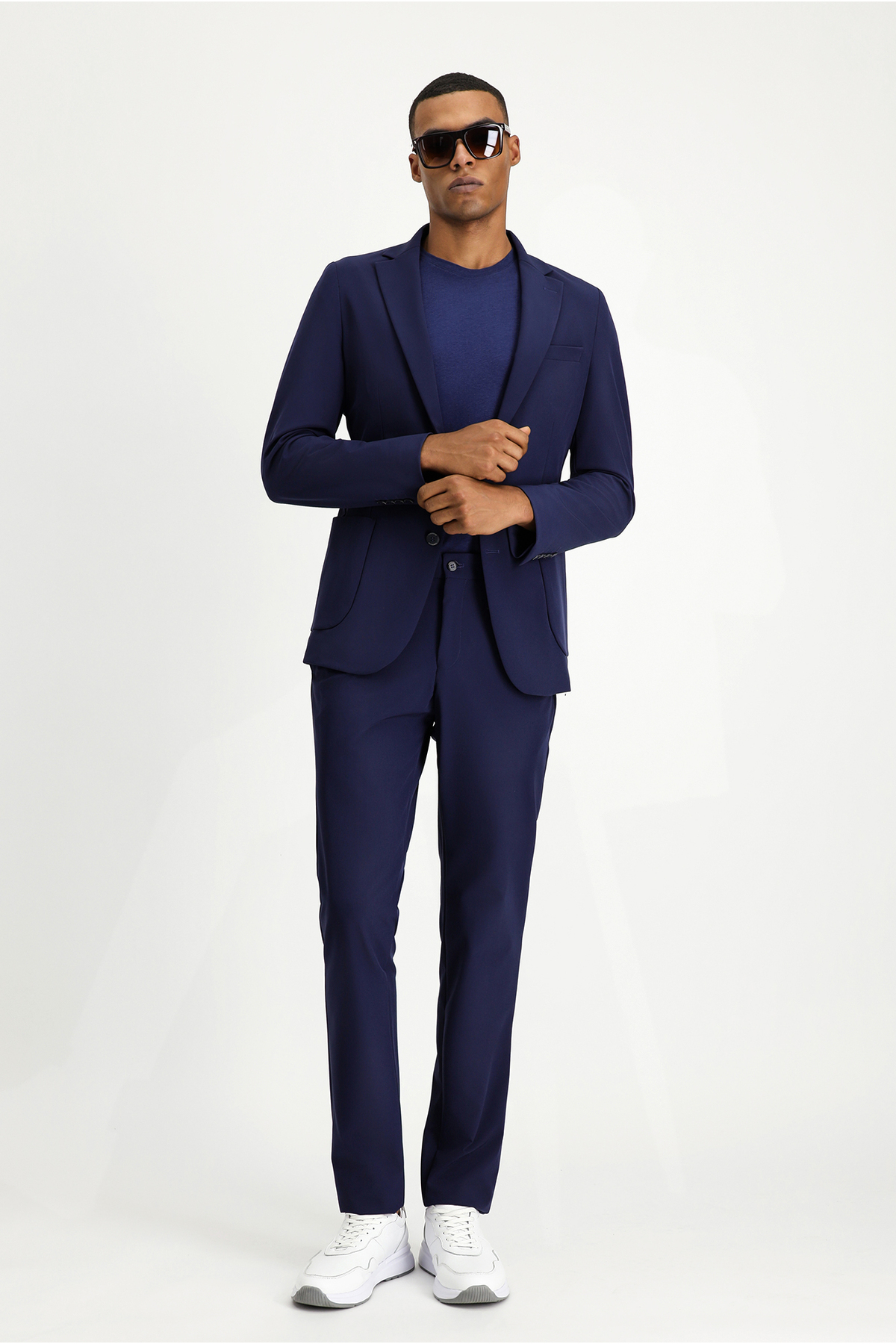 کت و شلوار کلاسیک Techno-Line Super Slim Fit Extra Narrow Cut — سرمه‌ای KSSZ1D76DZ070 — تصویر 4 از 7