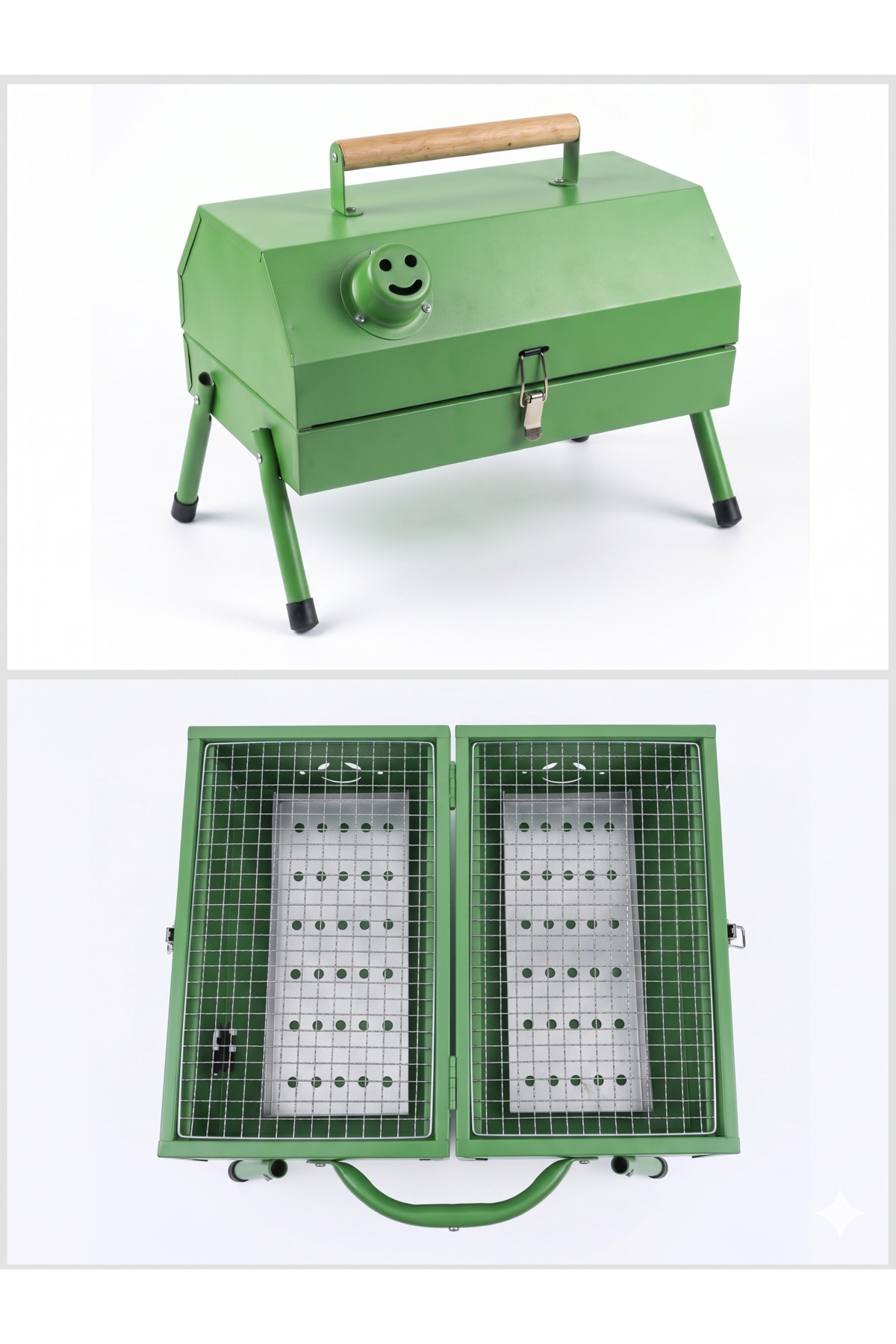 Portable charcoal grill for home and outdoor use