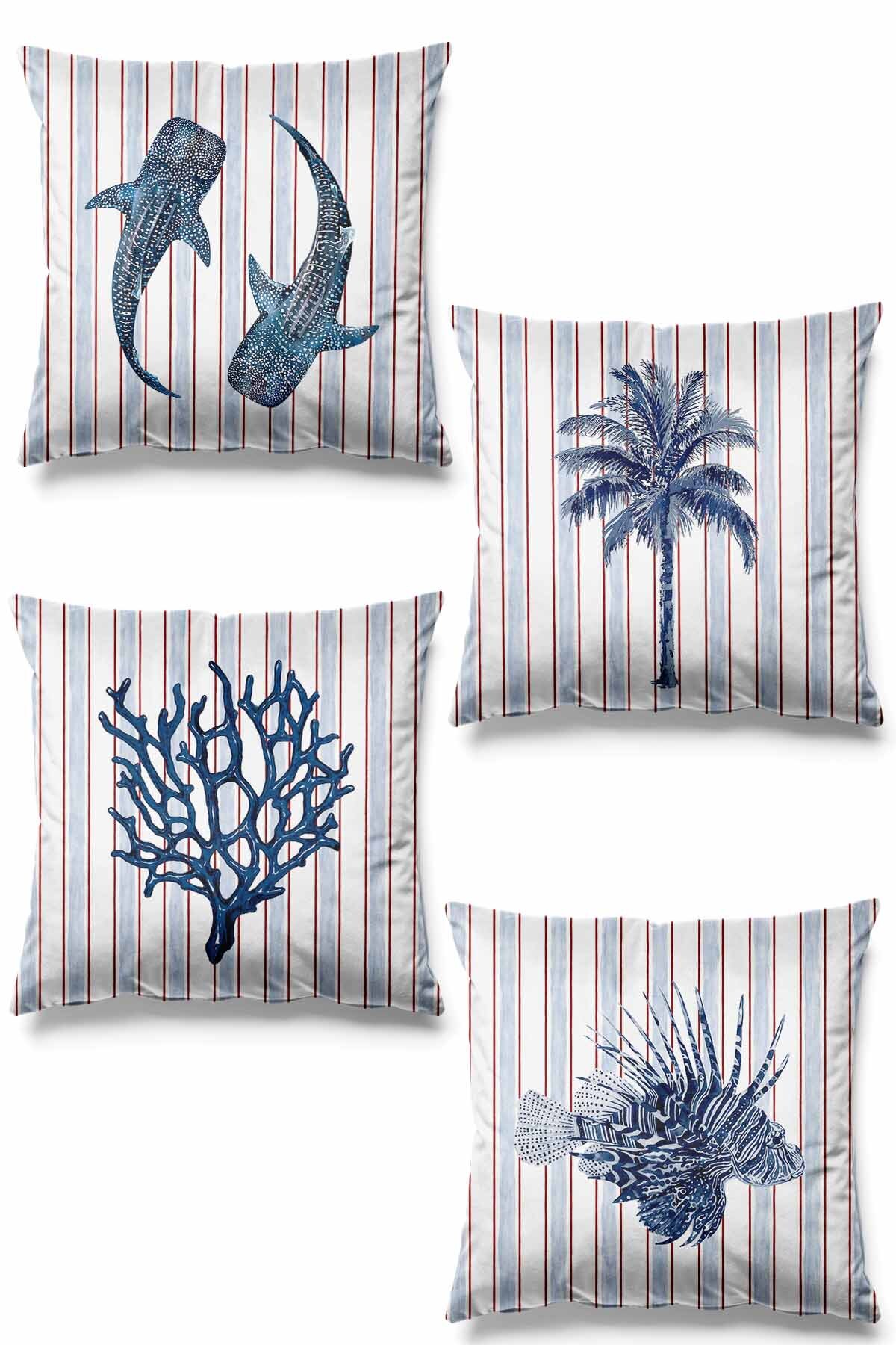 Double-Sided Printed Deep Patterned 4-Piece Set Suede Pillowcase