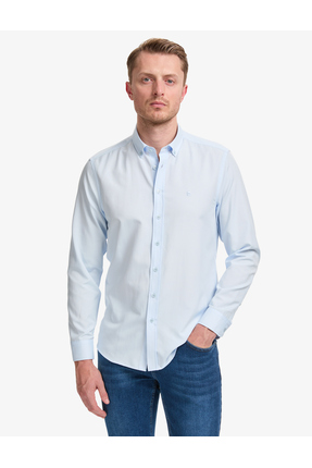 Pierre Cardin Açık Mavi Oxford Slim Fit Kolay Ütülenebilir Gömlek 50325365-VR003