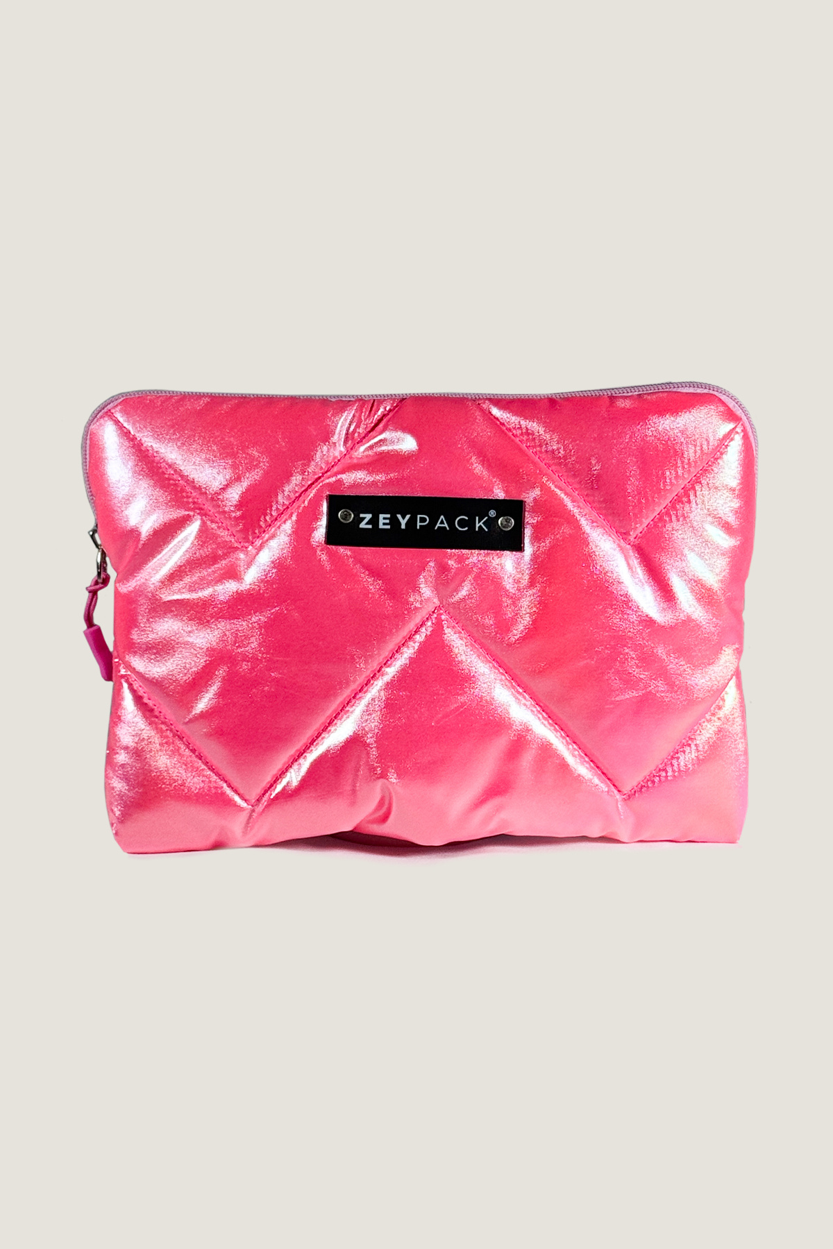 zeypack Simli Neon Pembe Çanta- Clutch, El Çantası, Makyaj Çantası 28x18cm