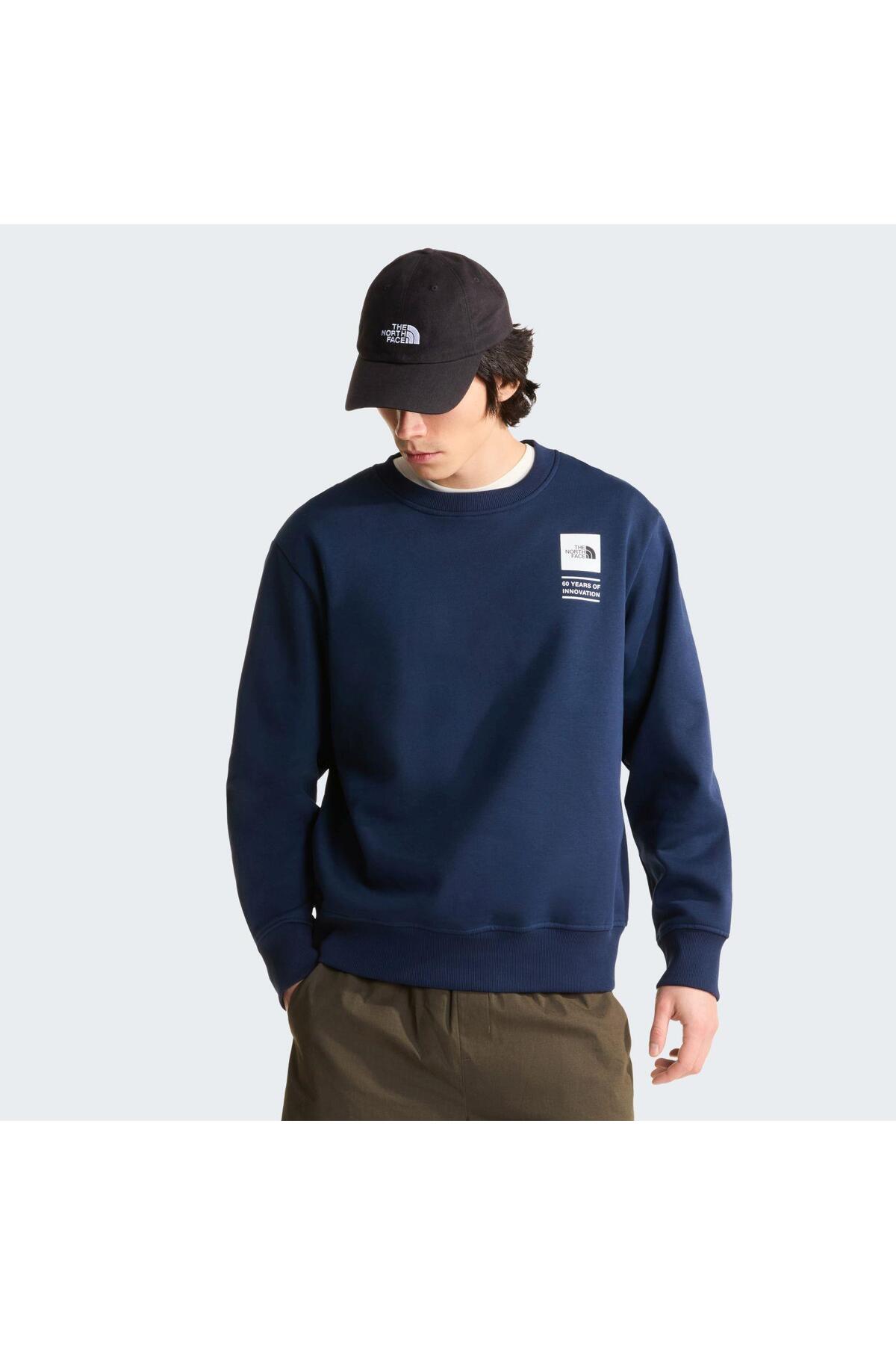 THE NORTH FACE U TNF CELEBRATION RELAXED CREW-GRAPHIC Erkek Sweatshirt NF0A8GAT8K21 Lacivert-L görsel 4