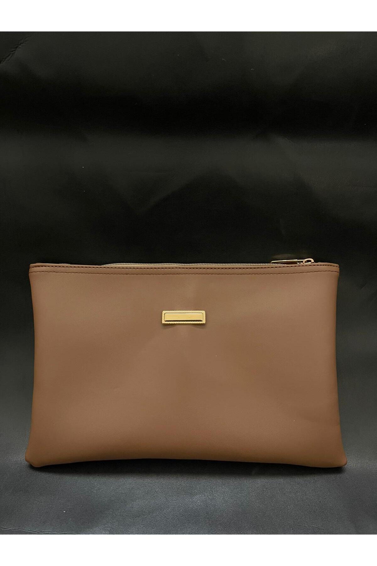 VELORİA BAG & SCARF VELORİA BAG premium çok amaçlı portföy ve makyaj şık kadın çanta clutch 3 lü set görsel 6