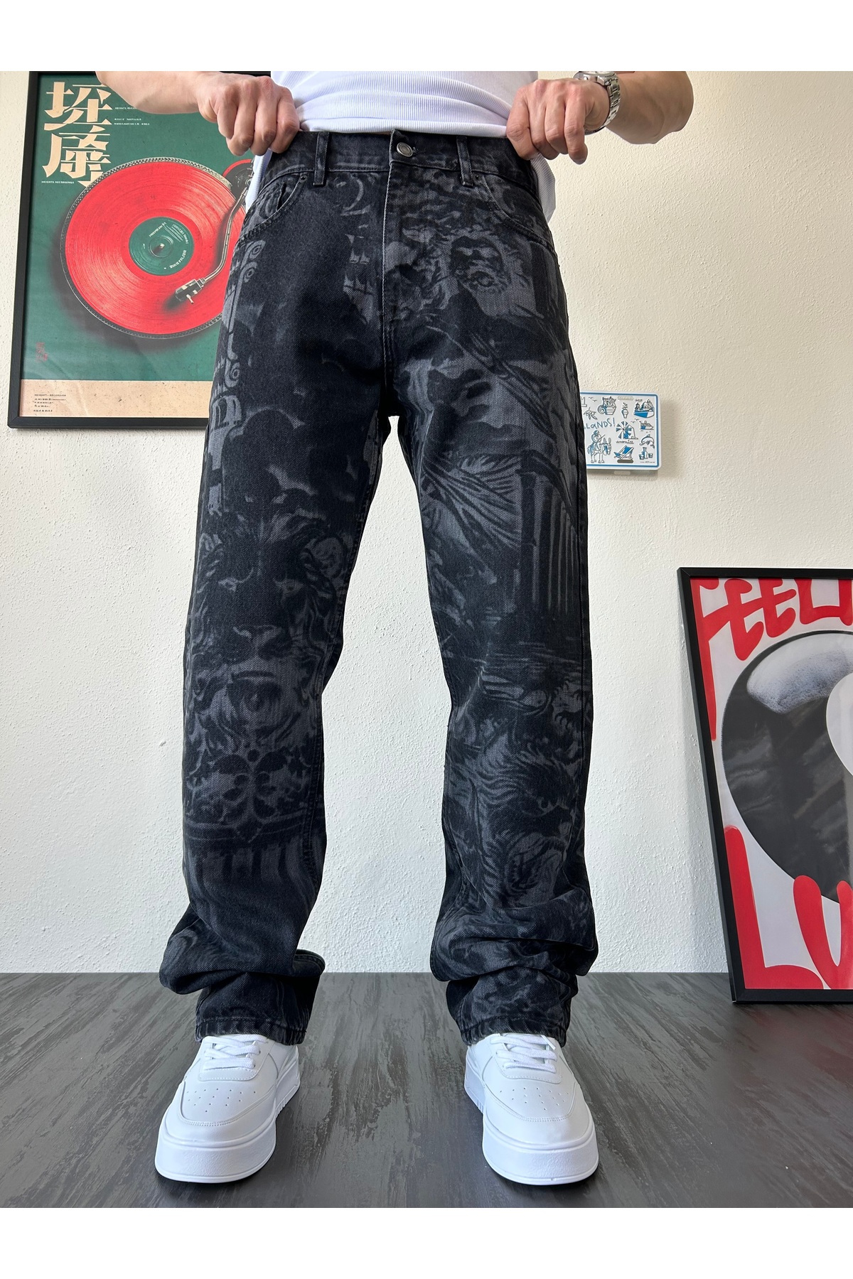 Shadow Tiger Full Desenli Siyah Loose Fit Jean — مشکی TYC878092B1145D1D10100E00 — تصویر 3 از 6