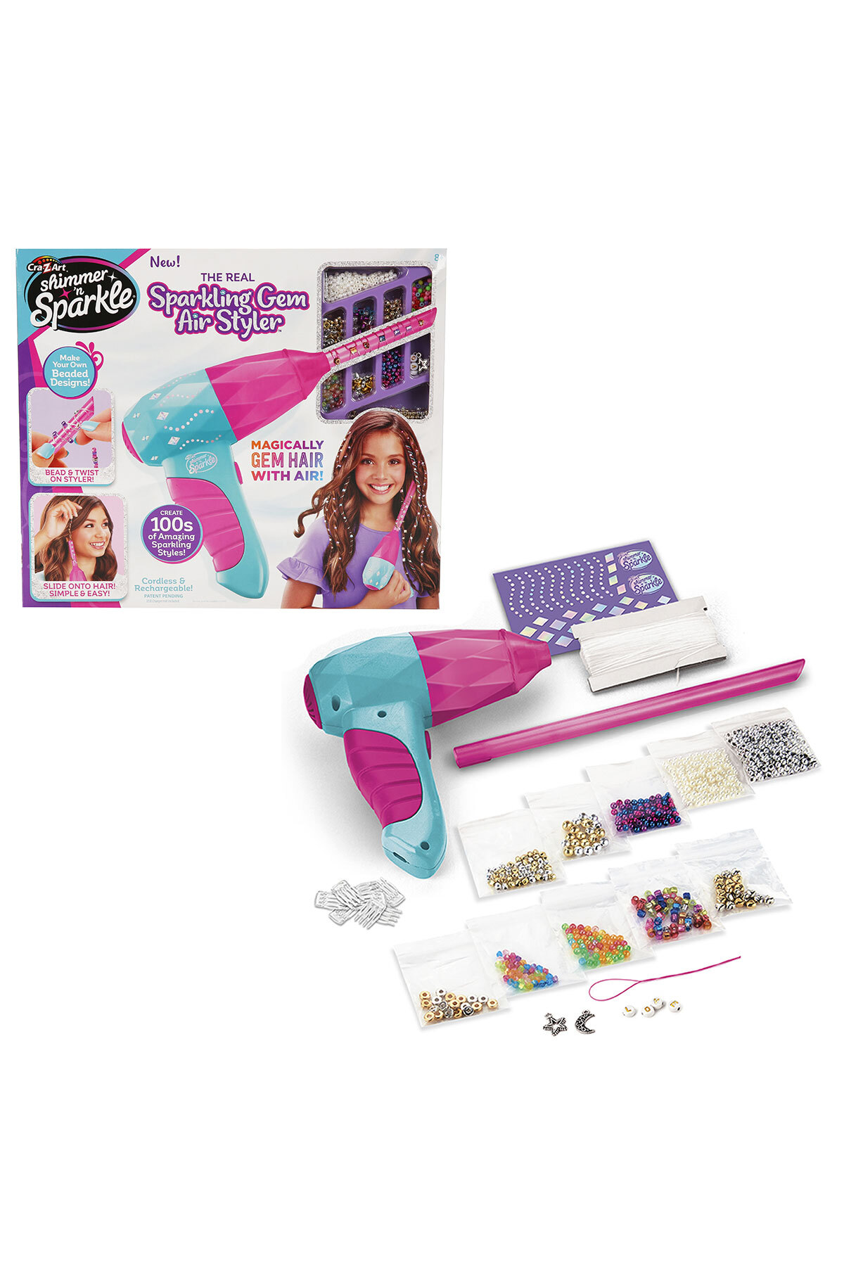 CrazArt Cra-Z-Art Shimmer N Sparkle Saç Aksesuarı Seti | Boncuklu