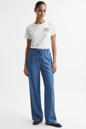 Exquise Boru Paça Beli Bağcıklı Cepli Regular Denim Pantolon