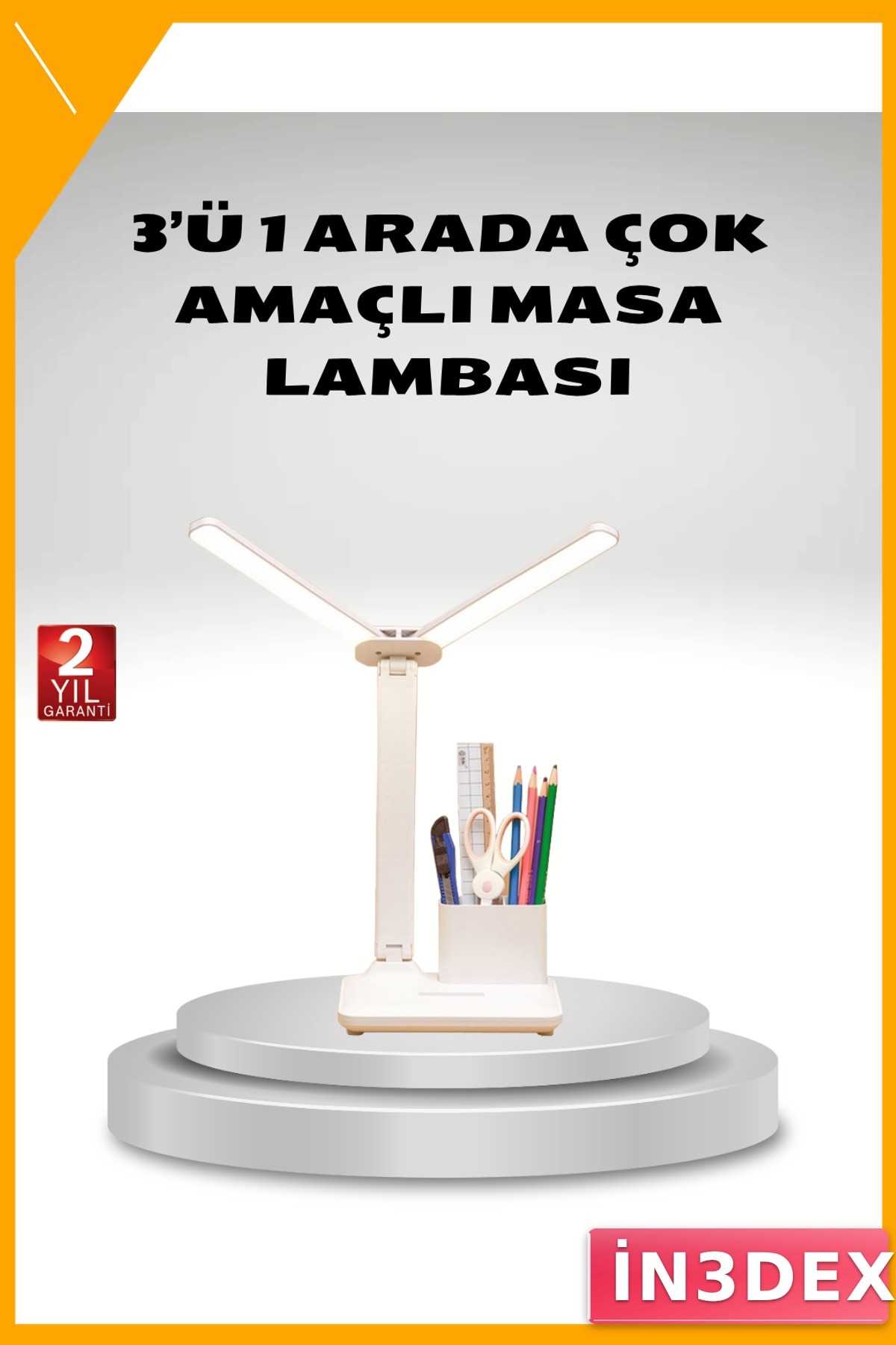 Kısılabilir LED Masa Lambası Kalemlik Telefon Standlı Göz Yormayan