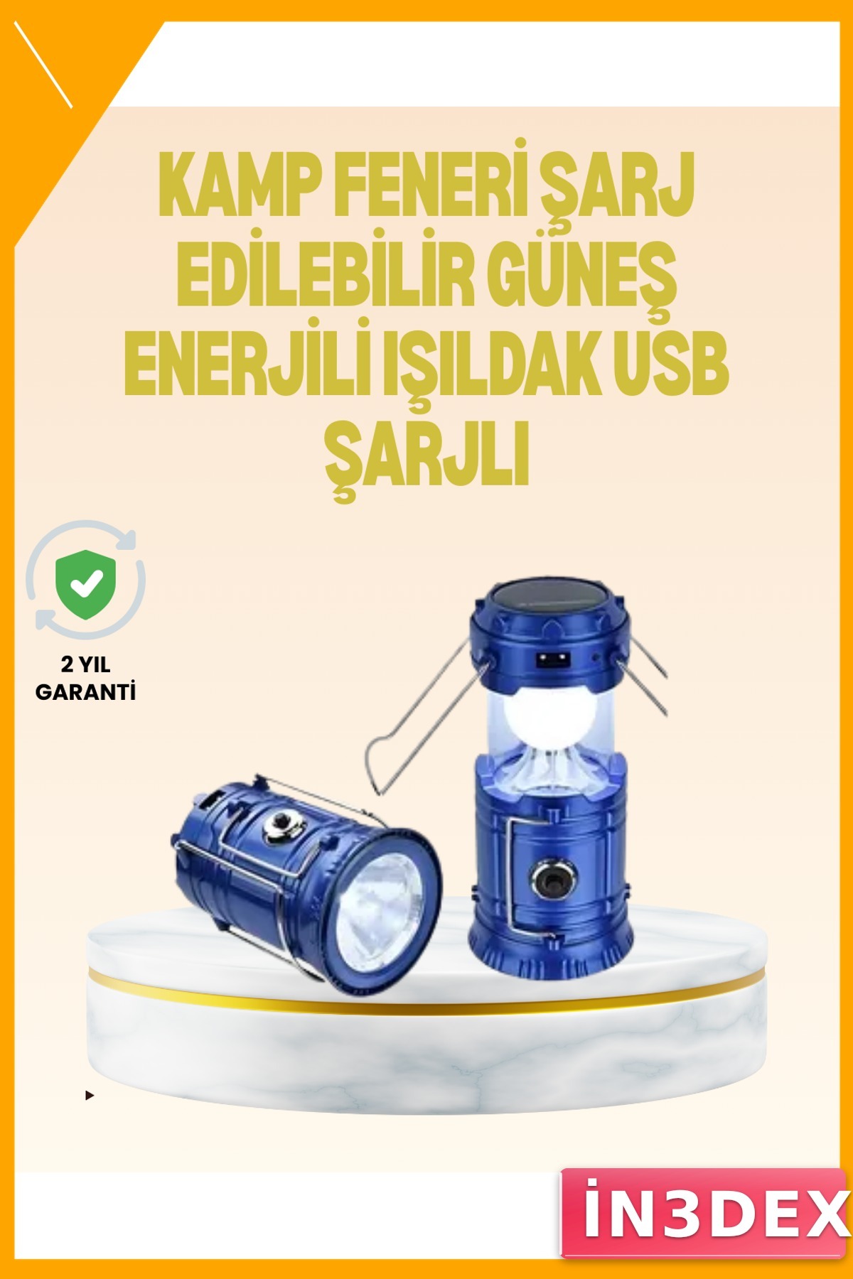 Katlanabilir USB Şarjlı Kamp Feneri LED Taşınabilir Aydınlatma