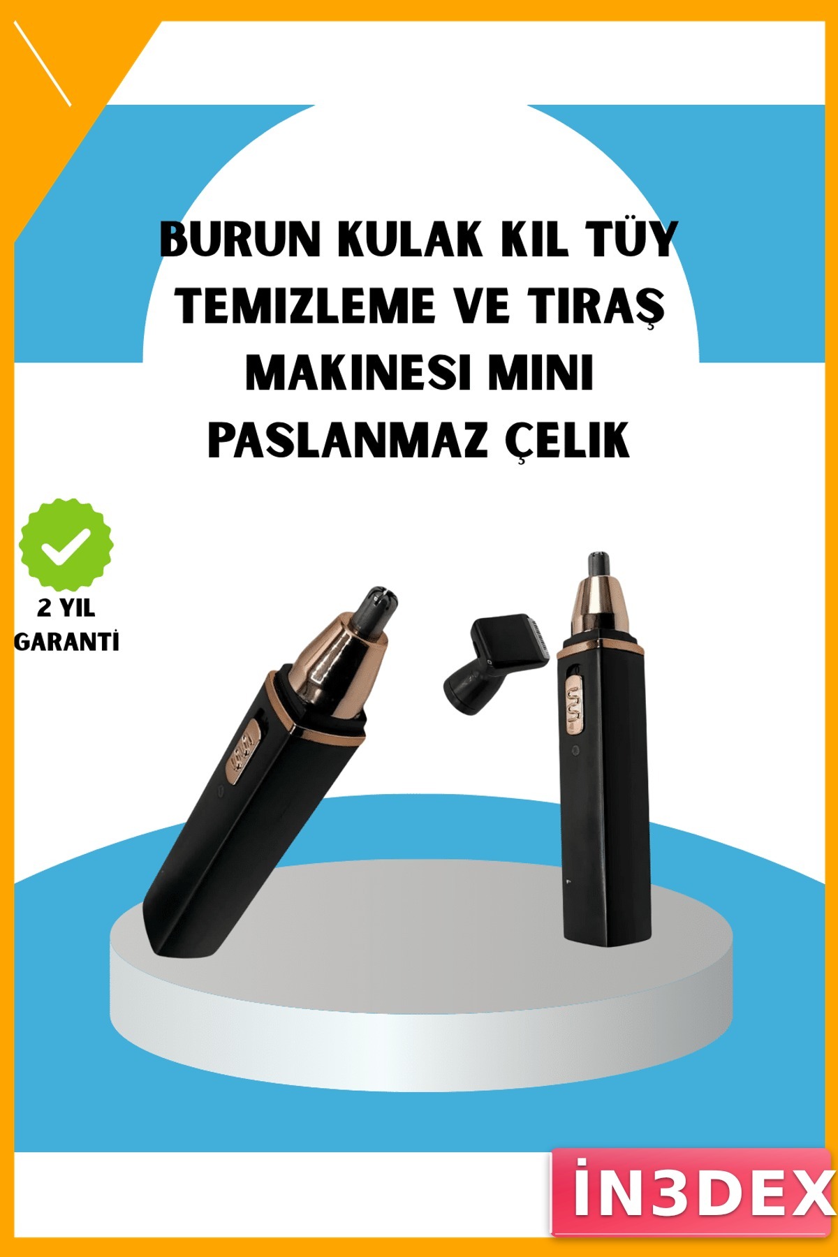 USB Şarjlı Burun ve Kulak Tıraş Makinesi Yıkanabilir Başlıklı