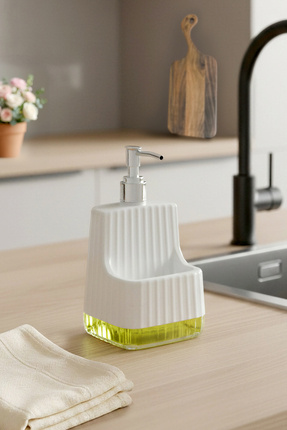 VİLORA HOME Modern Şeffaf Tabanlı Dayanımlı Tezgah Üstü Sabunluk&Sünger-Kuru ...