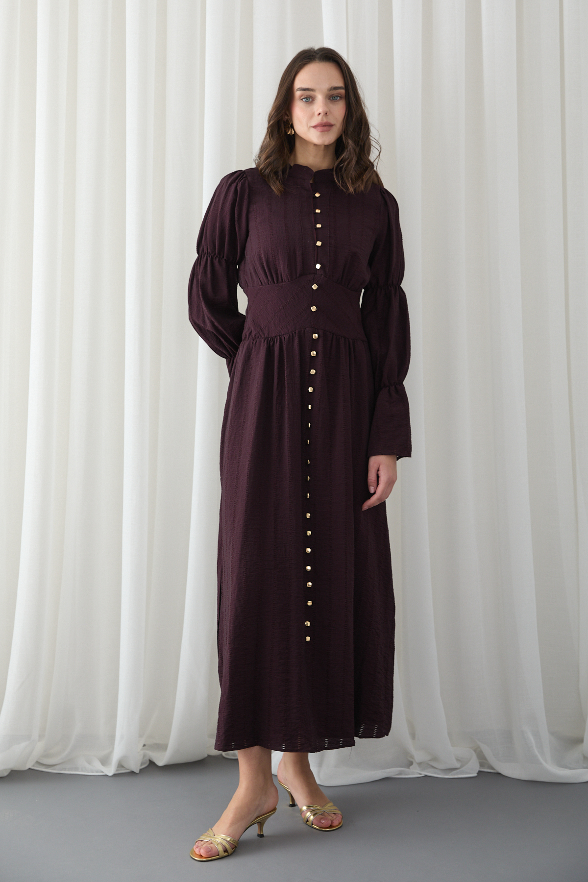 Waist Corsage Detailed Dress 32-2835