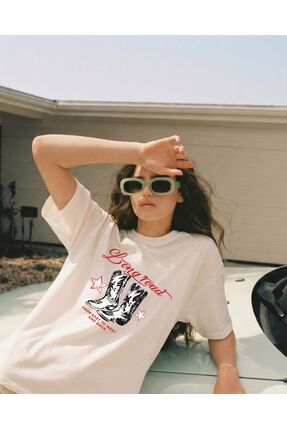 Hira Clothing Kadın Yumuşak Kumaşlı %100 Pamuklu Regular T-Shirt