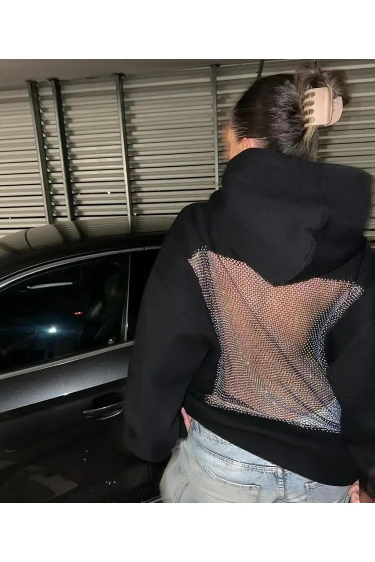 ciel moda viral sırtı taşlı oversize sweatshirt görsel 2