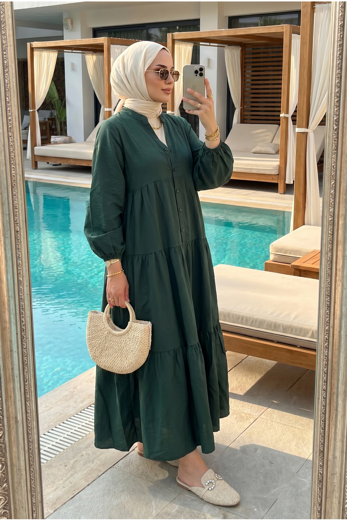 Women's Modal Fabric Layer Modest Dress (Unlined)