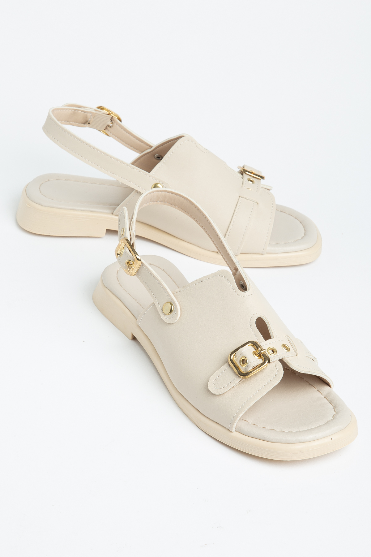 Hale Shoes Women's Buckle Ankle Strap Sandals 2 cm Heel
