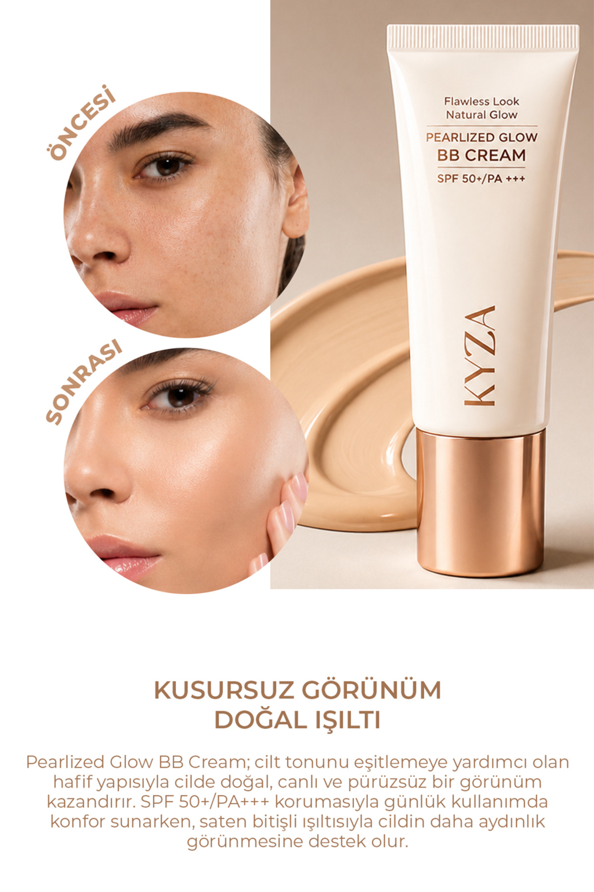 کرم BB Pearlized Glow Medium 02 SPF 50+ | ظاهر درخشان پوست 30 میلی لیتر — قهوه‌ای KYZ-BB — تصویر 4 از 8