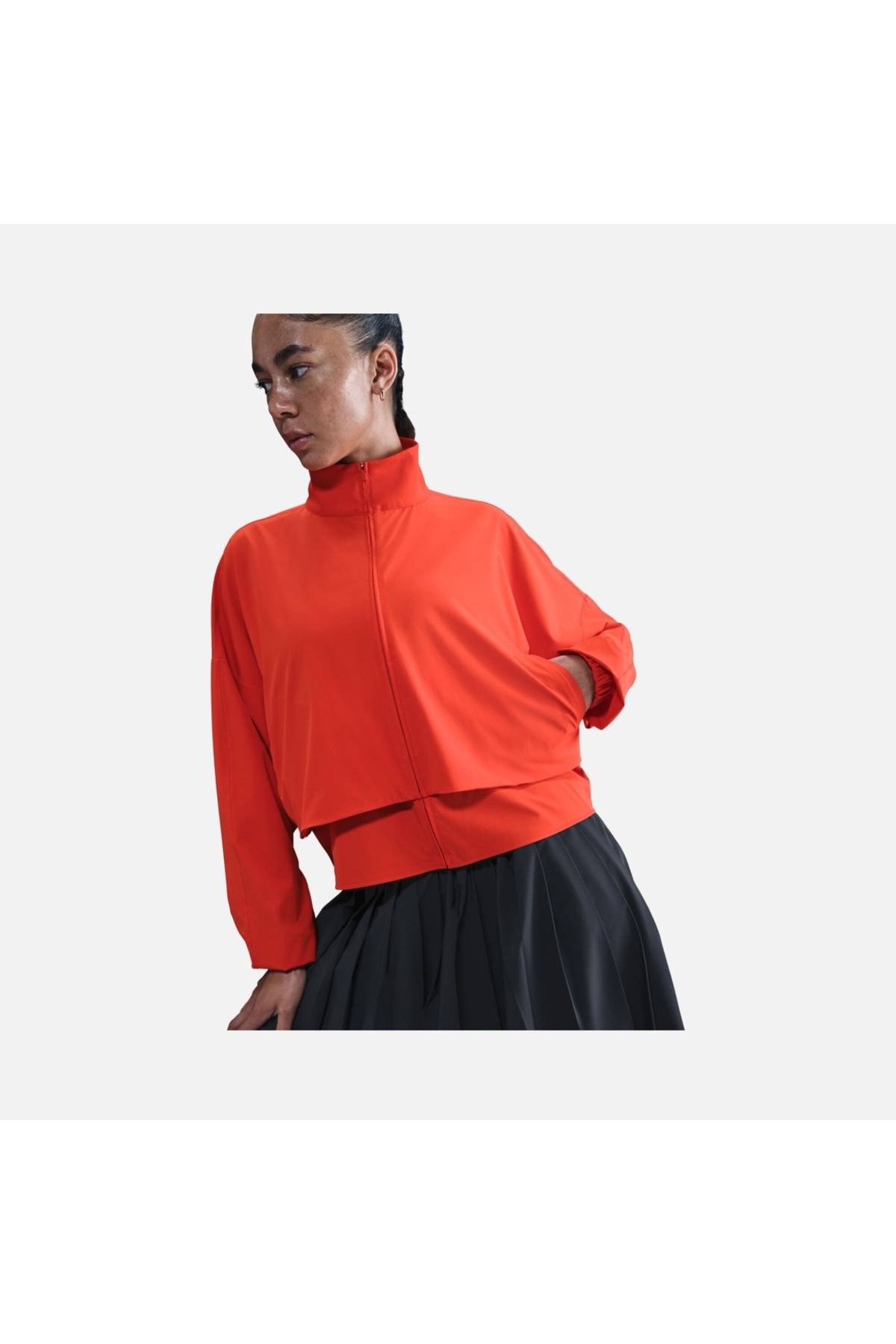 Nike 24.7 PerfectStretch Dri-FIT Oversized İnce, Hafif, Esnek Yazlık Kadın Turuncu Ceket (Blue Sportswear ) görsel 2
