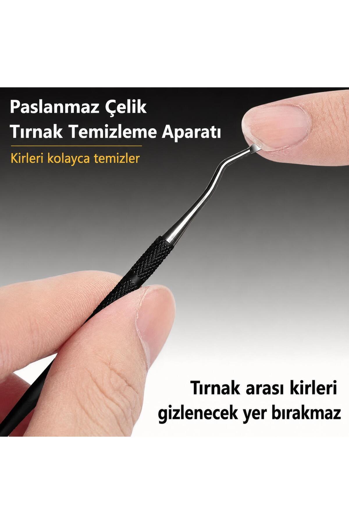 Profesyonel Batık Tırnak Makası Seti 5 Parça | Kalın Tırnak Kesici, Tırnak Eğesi, Temizleme Aparatı ve Cımbızlı Pedikür Seti — B3pp — تصویر 6 از 8