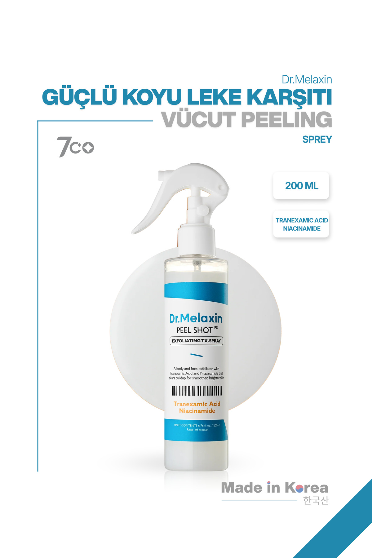 Dr.Melaxin Leke Karşıtı | Aydınlatıcı | Traneksamik Asit içeren | TX Vücut Peeling Spreyi 200ml — 8809886483103