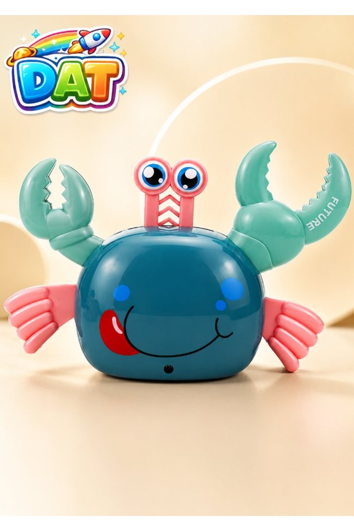 DAT Crawling Crab Toy with Light-Up Eyes & Music for Toddlers - Standing & Sleeping Modes
