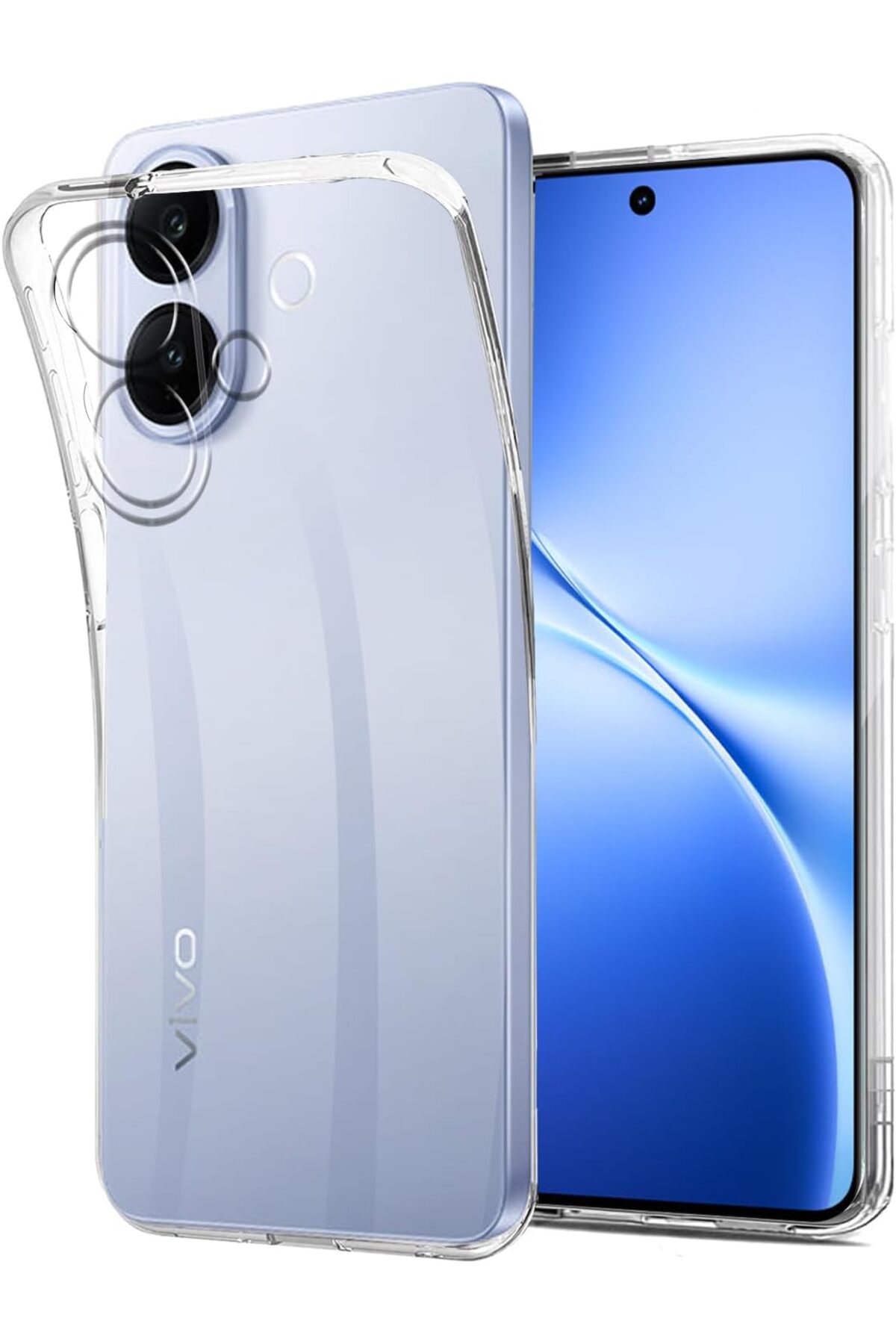Vivo V60 Lite Uyumlu Kamera Korumalı Kılıf Dayanıklı Şeffaf Transparan Esnek Silikon Arka Kapak