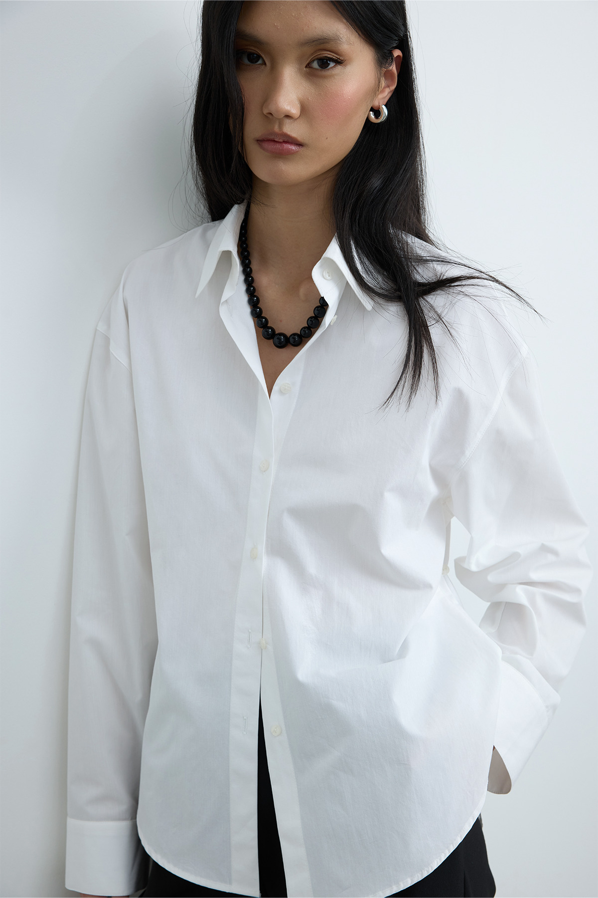 Suud Collection Beyaz Page Oversize Gömlek