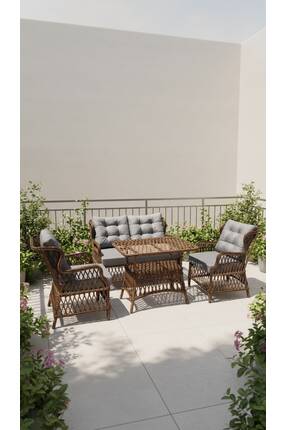 Sun Patio Luna Açık Kahverengi Balkon Takımı