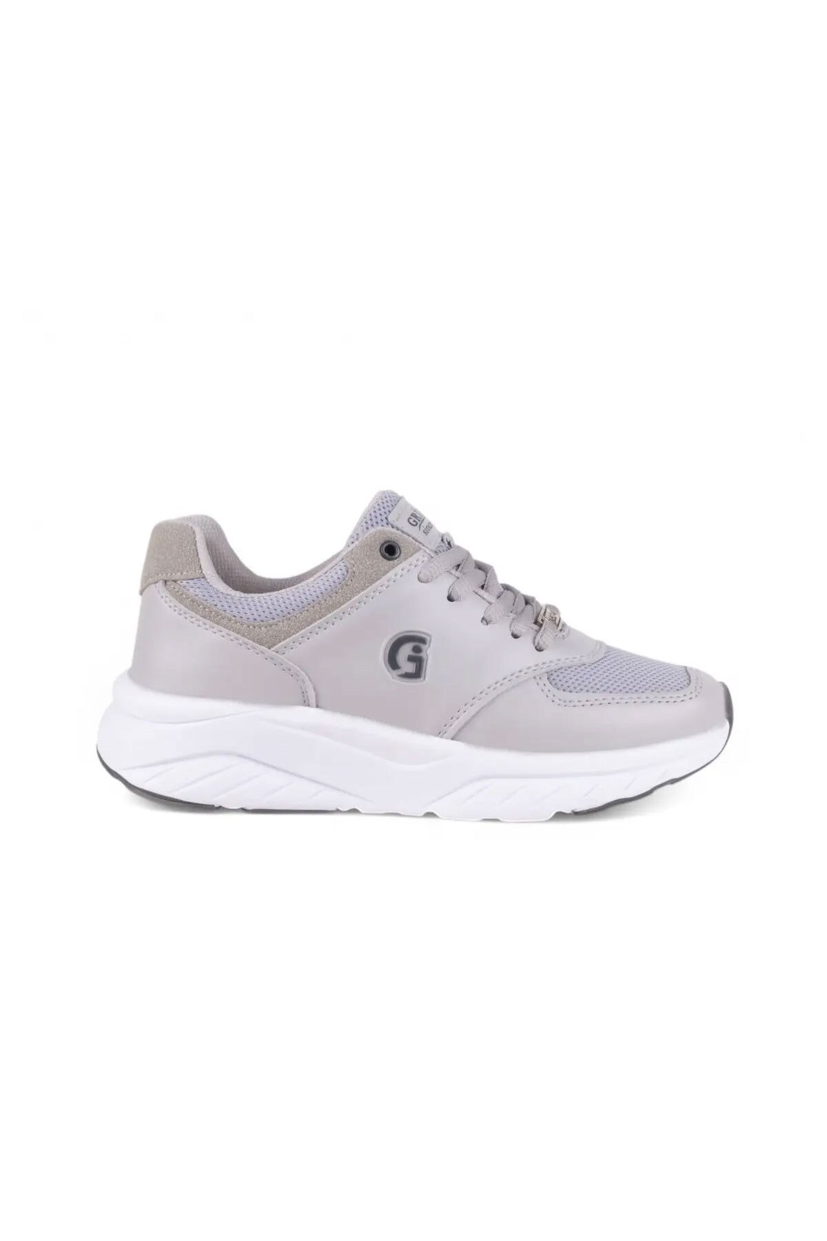 Rahat Kadın Bağcıklı Yürüyüş Ayakkabısı Gri Füme Konforlu Sneaker Spor Ayakkabı