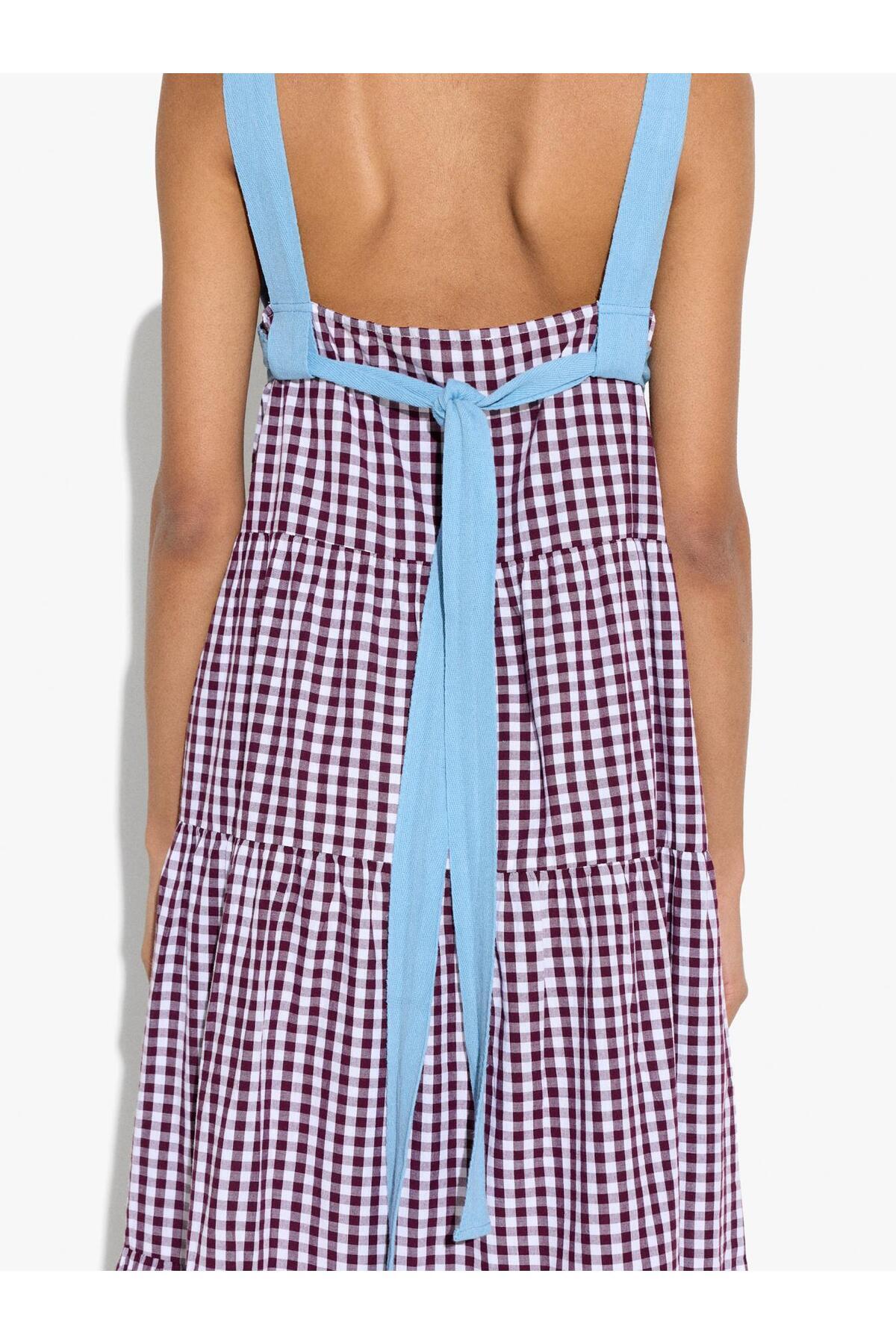 Women's 100% Cotton Square Patterned Dress