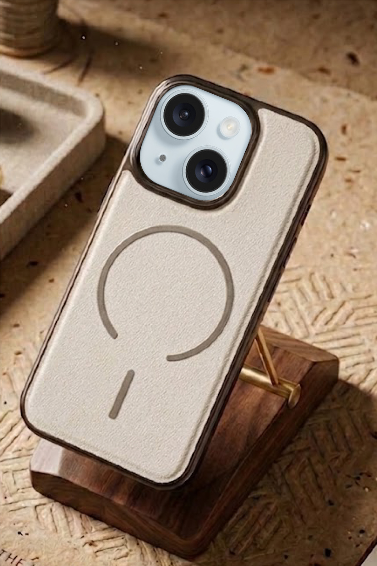 Iphone 13 - 14 Compatible Leather Cold Magsafe Cover Hard Ultra Thin Full Protection Wireless Charging Supported Case