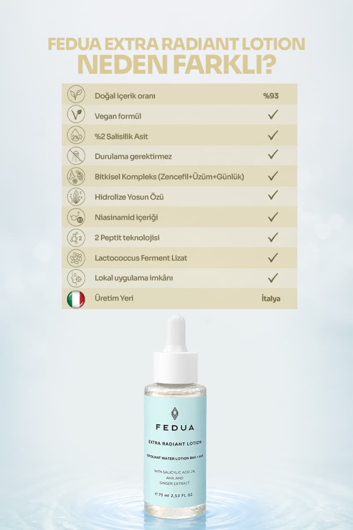لوسیون لایه بردار صورت Extra Radiance Water 75 میلی لیتر — FSCFAC6101 — تصویر 4 از 8