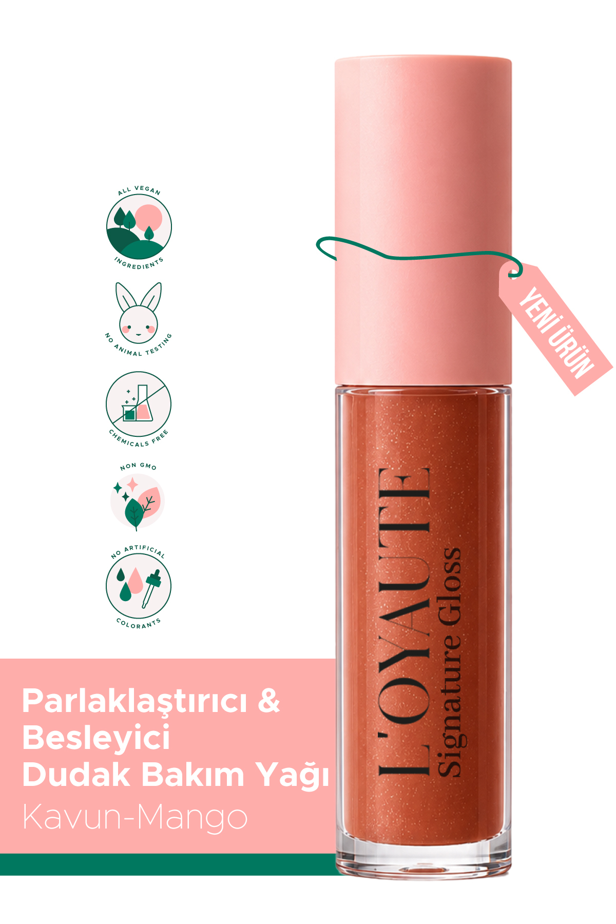 L'OYAUTE Signature Gloss – Tropic Nude(Kavun Mango) Parlaklaştırıcı, Nemlendirici, Dolgunlaştırıcı 3 in 1 Dudak Bakım Yağı 5 ml — قهوهای LSGKC2606