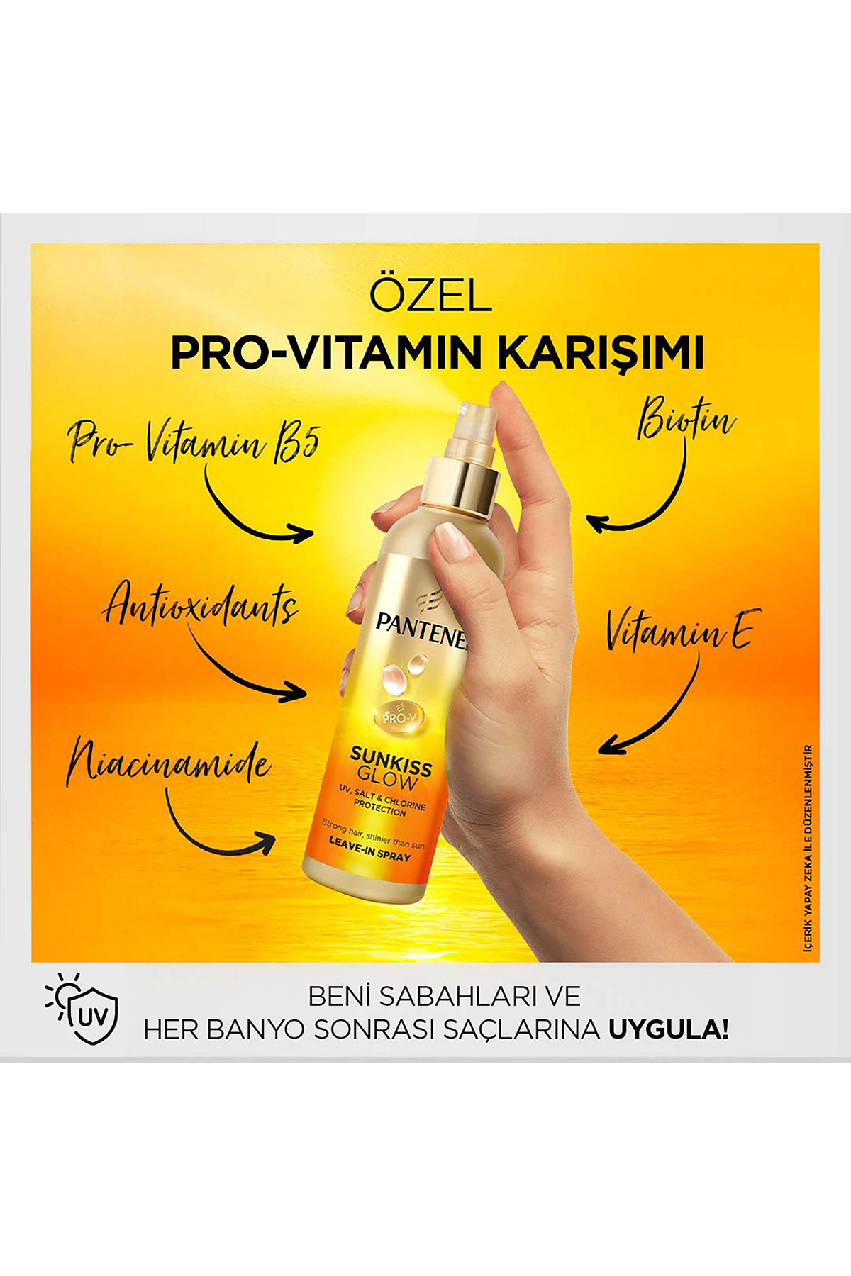 Pro-V Sunkiss Glow, Güneş ve Klor Koruyucu Durulanmayan Saç Spreyi 200ML x 2 — 8681003005104 — تصویر 6 از 7