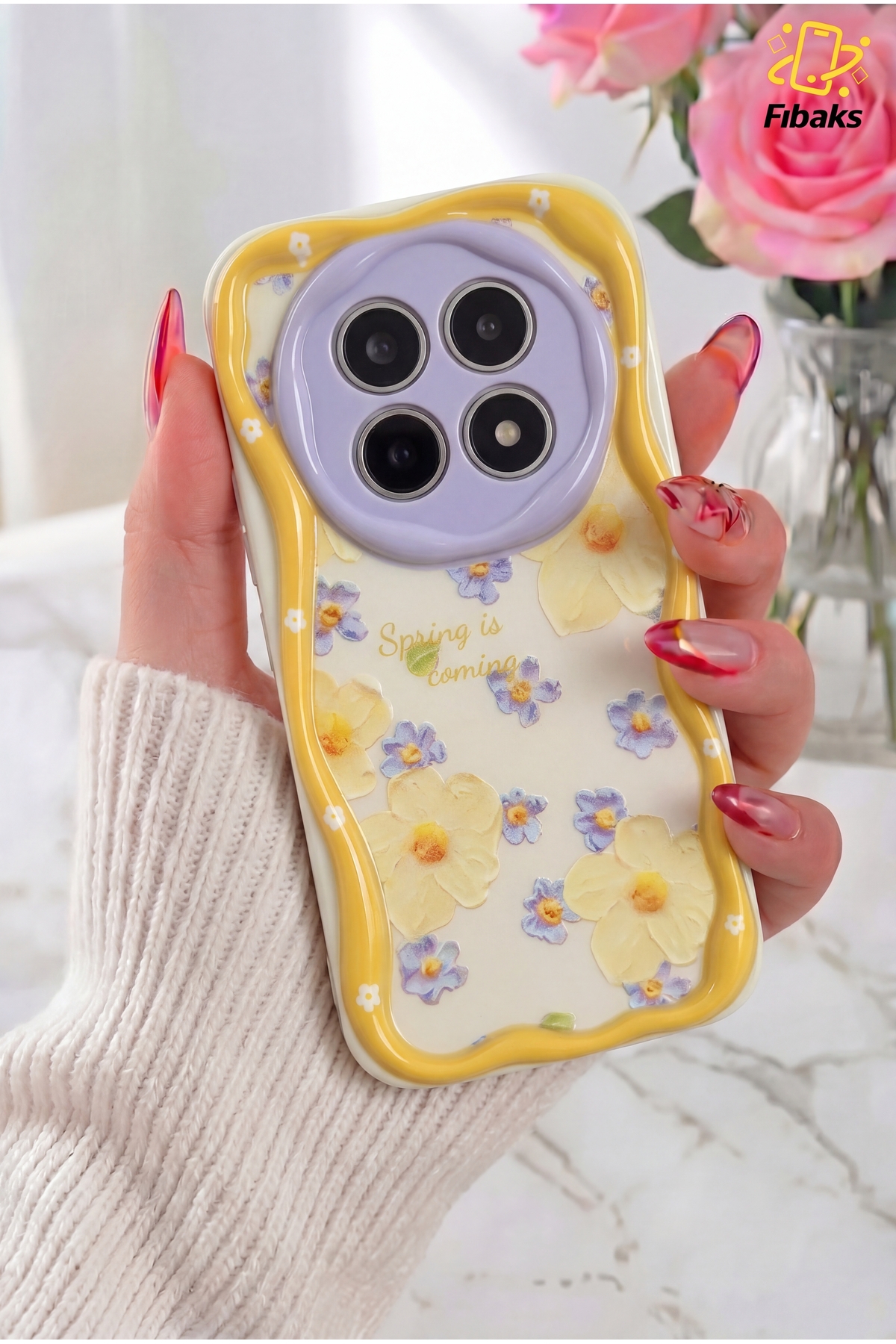 Redmi Note 15 Pro 4G Case Design Patterned Camera Protected Daisy Flower Color Silicone Cover