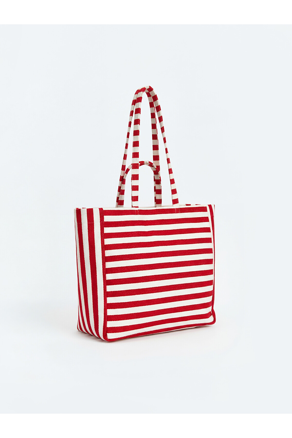 LC Waikiki Cc Collection’dan LCW ACCESSORIES Kırmızı Çizgili Kadın Plaj Çantası görsel 2