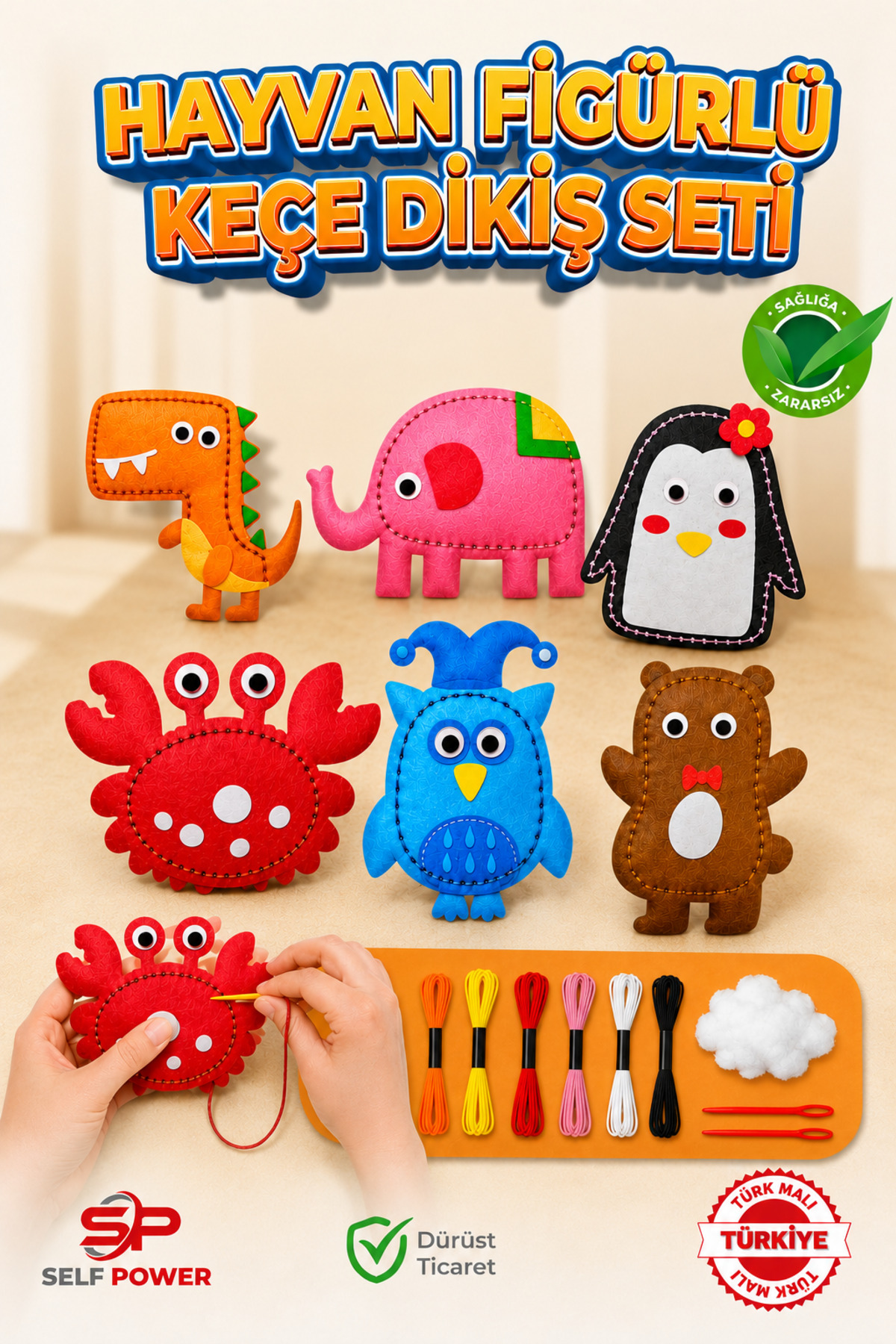 6Pcs DIY Felt Sewing Craft Set for Kids (Vetch Selectable ) For Kids Aged 3 and Up