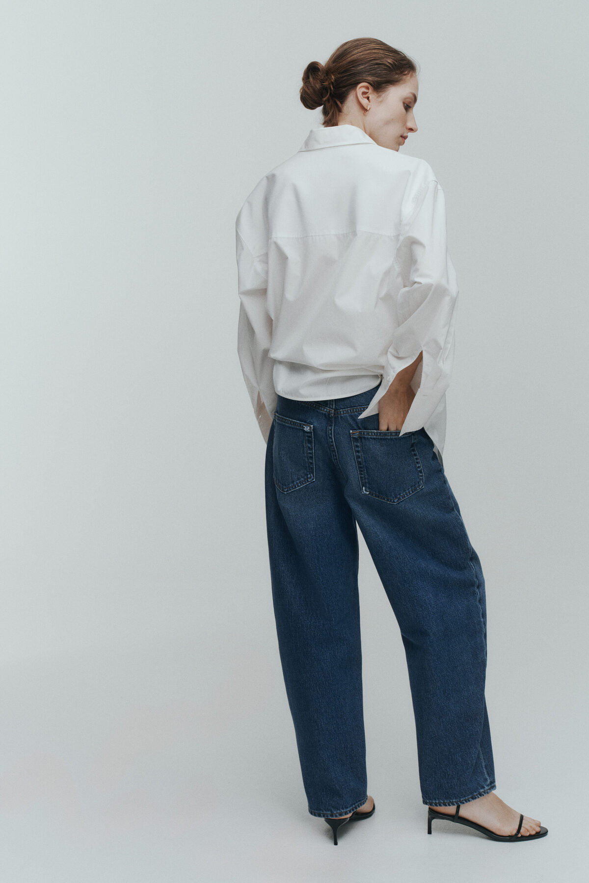 H&M Barrel High Waist Ankle Jeans görsel 6