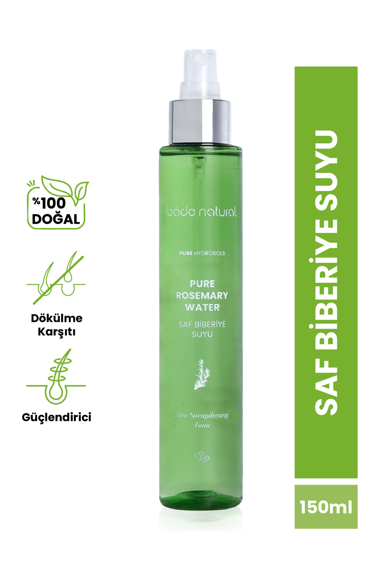 Bade Natural Biberiye Suyu Dökülme Karşıtı Saç Toniği %100 Doğal 150 ml — BN.0422