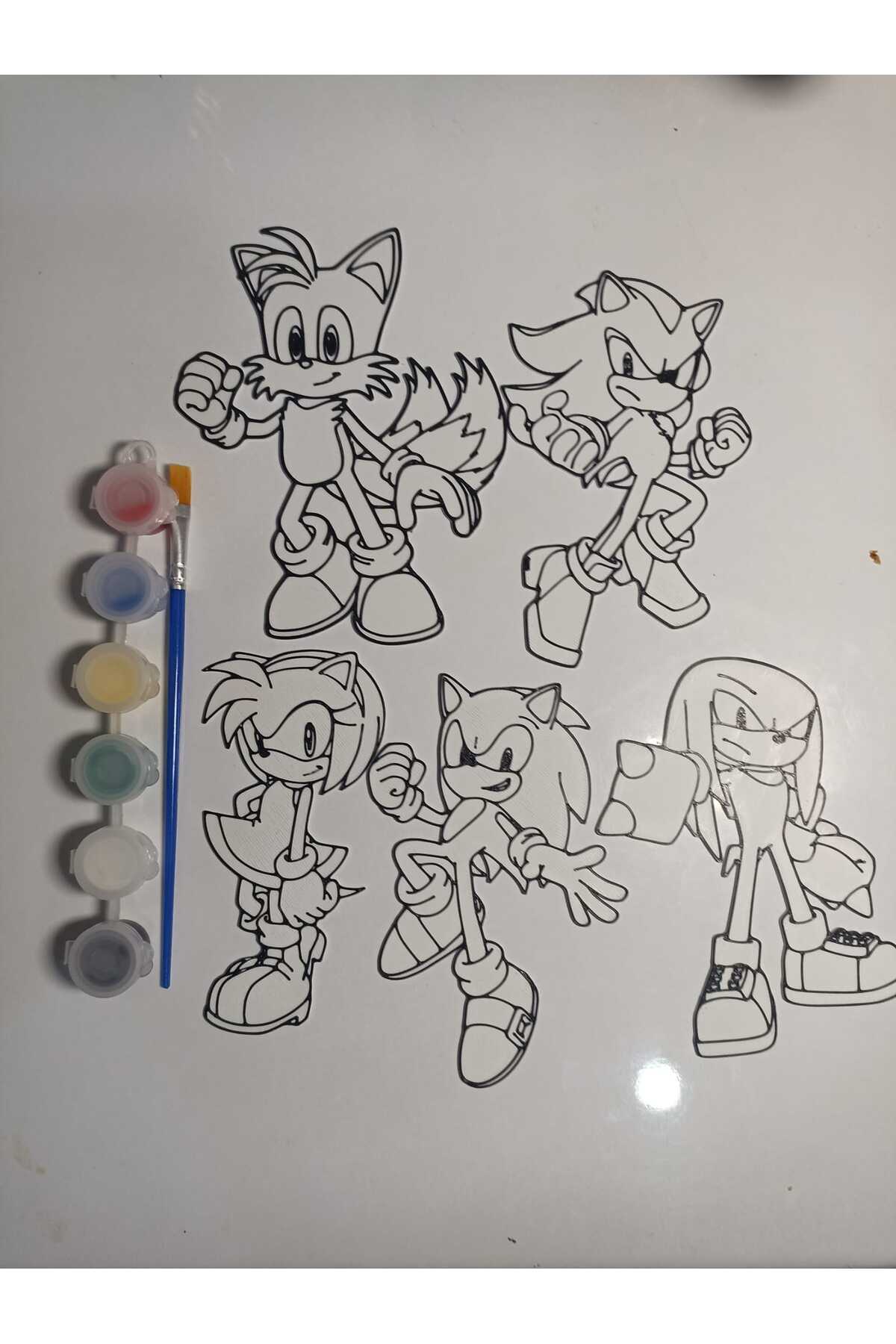 パステル画 友情テーマ 16/200 smilechild Sonic ve Arkadaşları Boyama Etkinliği 7 PARÇA BOYA
