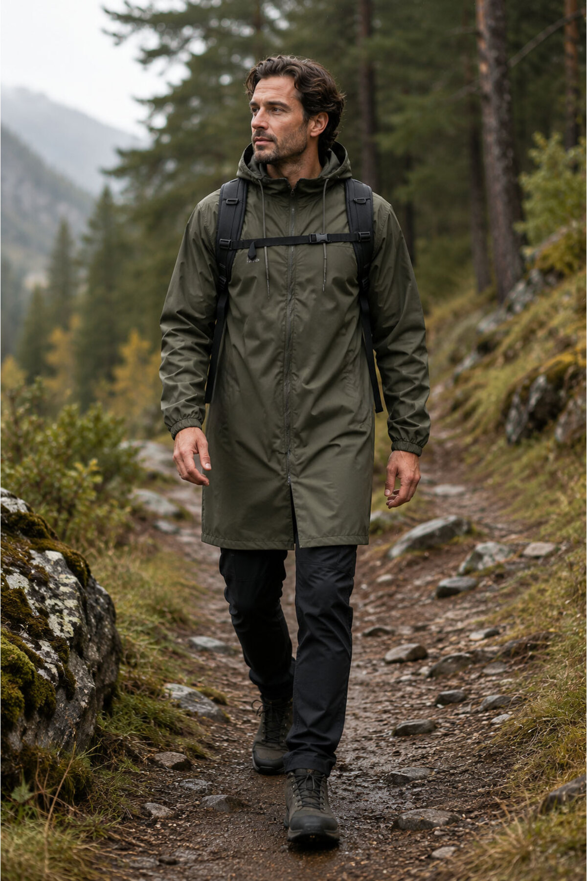 go out PVC %100 Su Geçirmez Pardesü Yürüyüş Yağmurluğu İş Güvenlik, Avcı, Trekking Yağmurluk, Kamp Yağmurluk Dikişsiz görsel 8