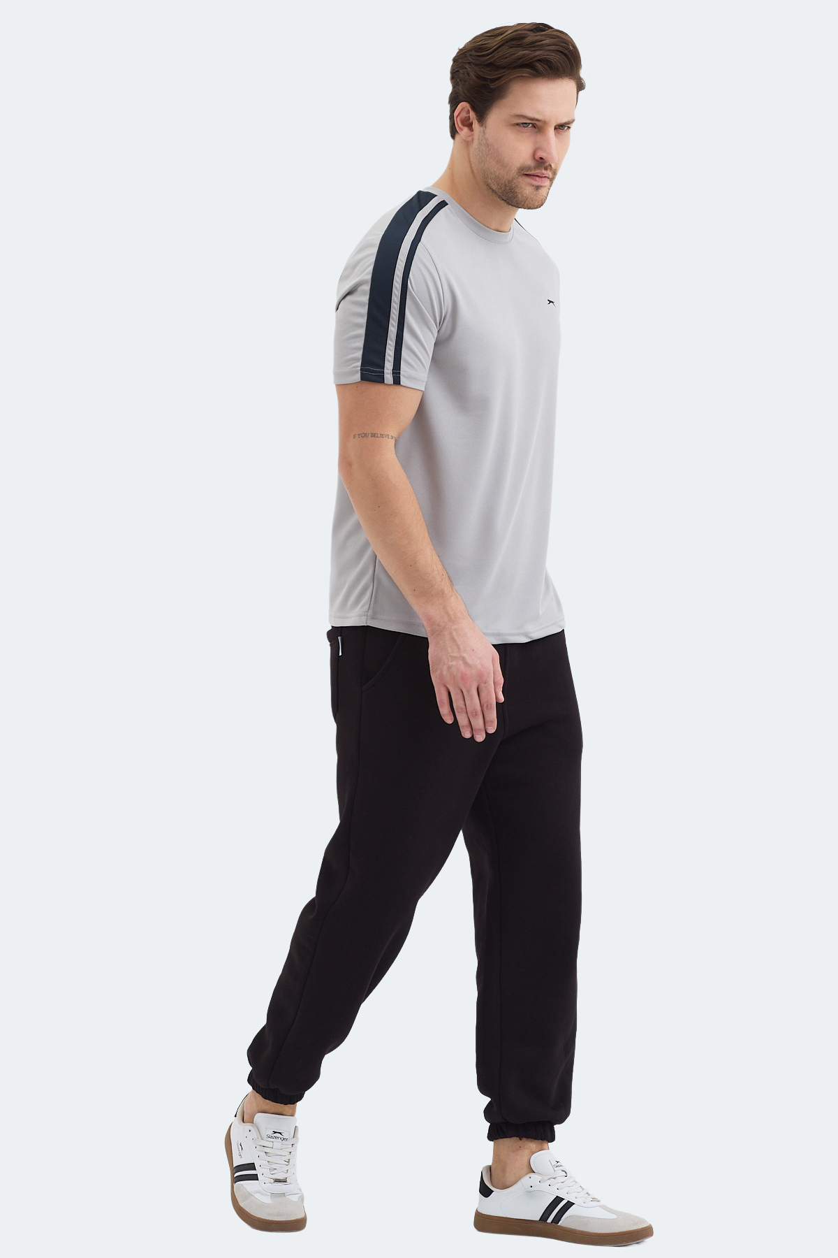 Slazenger REWIND Erkek Gri Tişört görsel 8