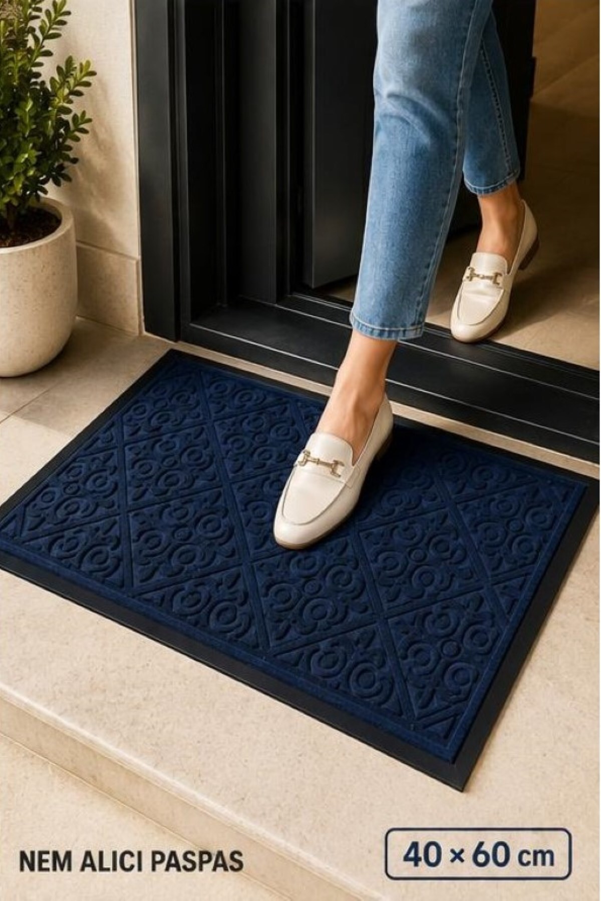 Exterior Door Mat Durable Door Mat with Decorative Motif 40x60