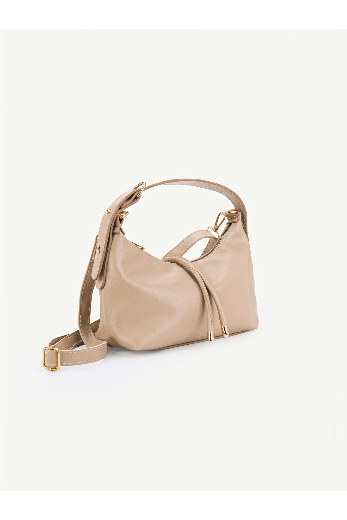Kadın Mini Boy Bağ Detaylı Uzun Çapraz Askılı El & Omuz Çantası